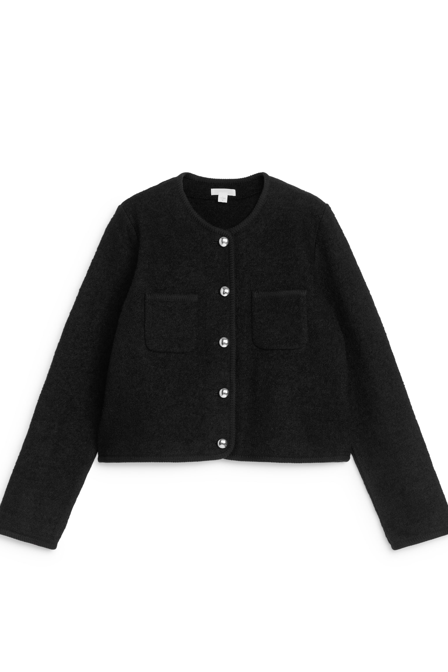 Boiled Wool-Cotton Jacket - Black