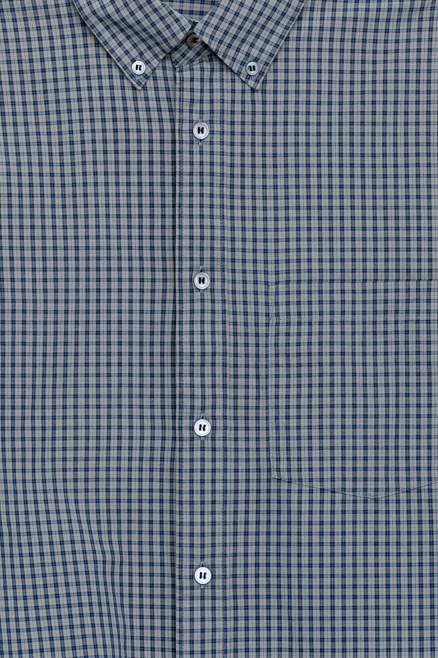 Lockere Baumwollbluse - Taubenblau - 5