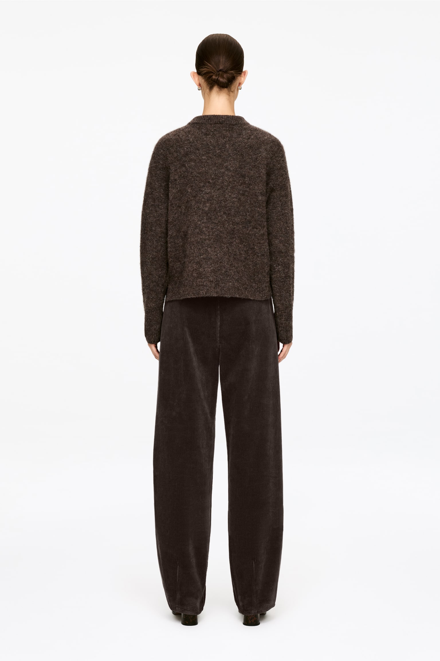 Cordhose mit Barrel Leg - Dunkelbraun/Hellbeige - 7