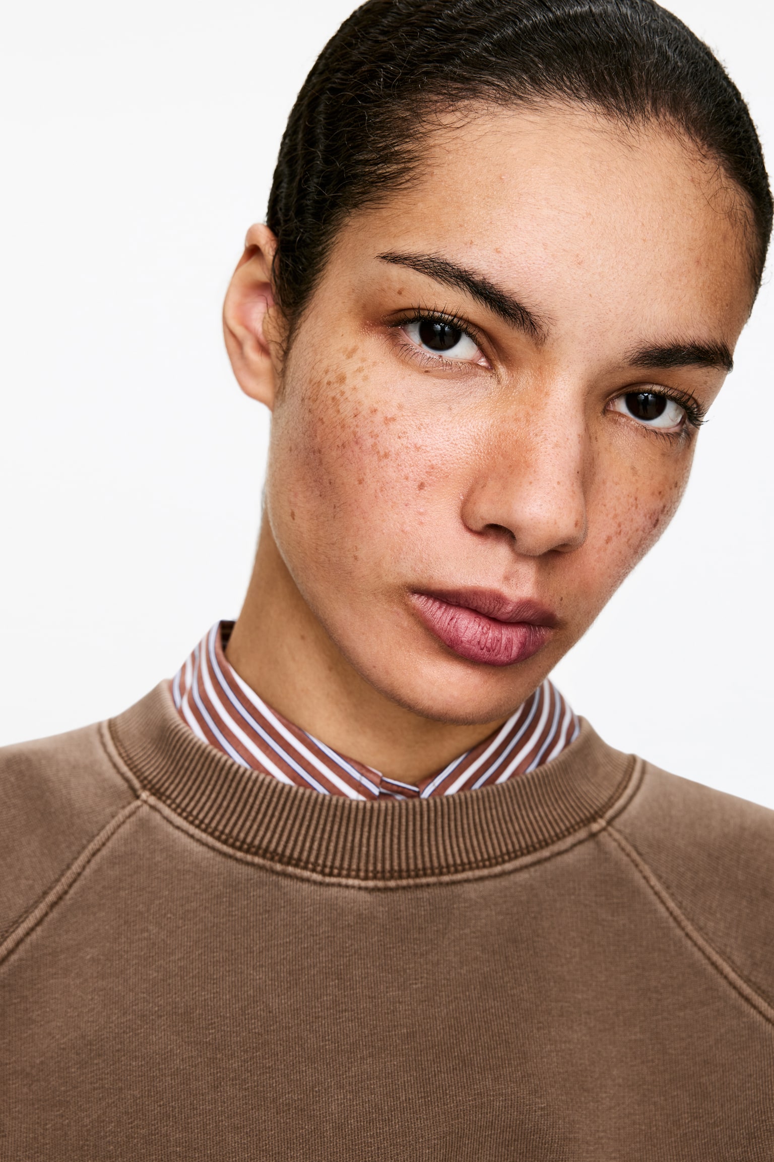 Frottee-Sweatshirt - Braun/Rosa/Blau/Dunkelbraun/Helltürkis/Schwarz/Graumeliert - 4