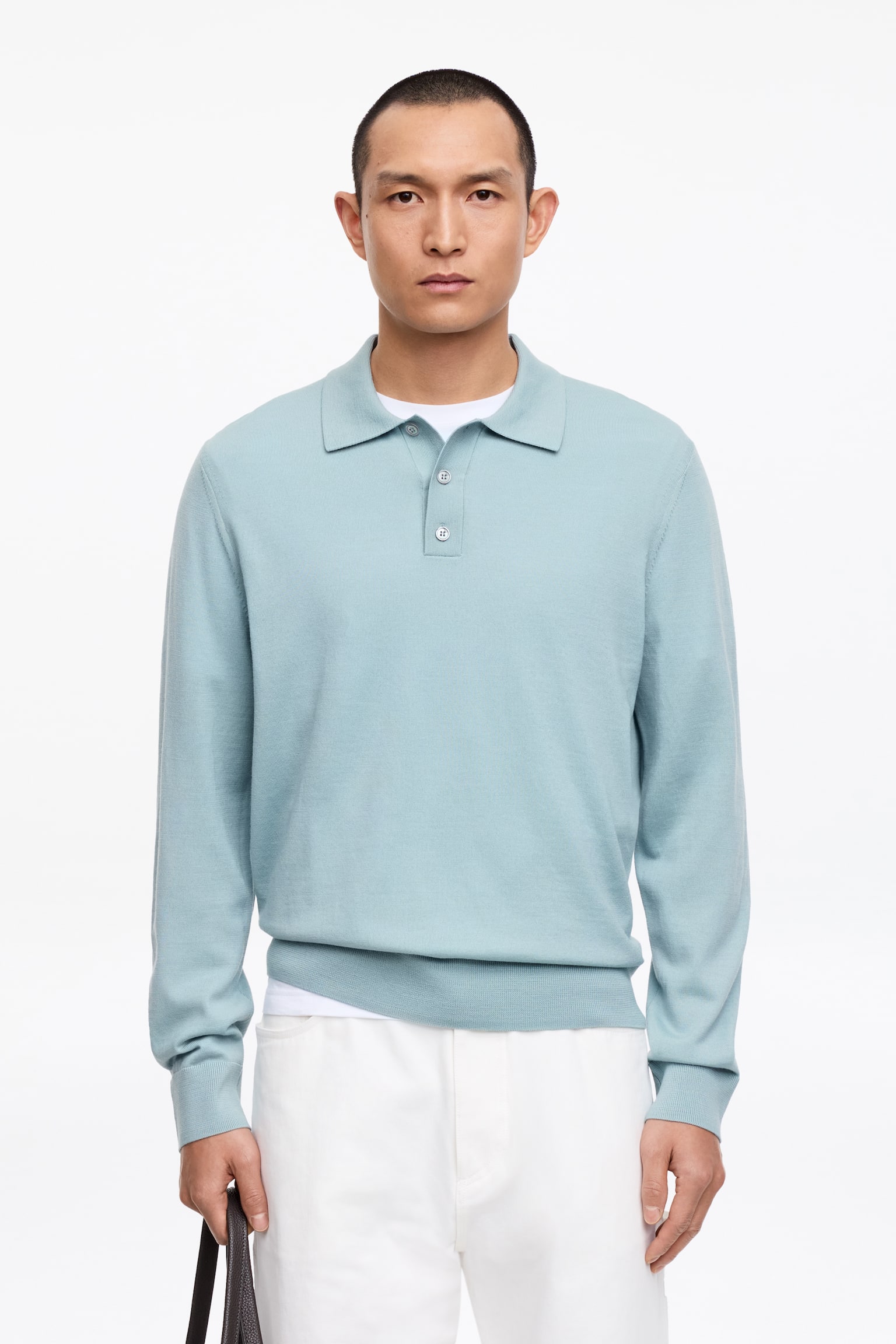 Polotrui van merinoswol - Lichtblauw/Donkerbruin/Donkerblauw/Donkergroen/Grijs gemêleerd - 1