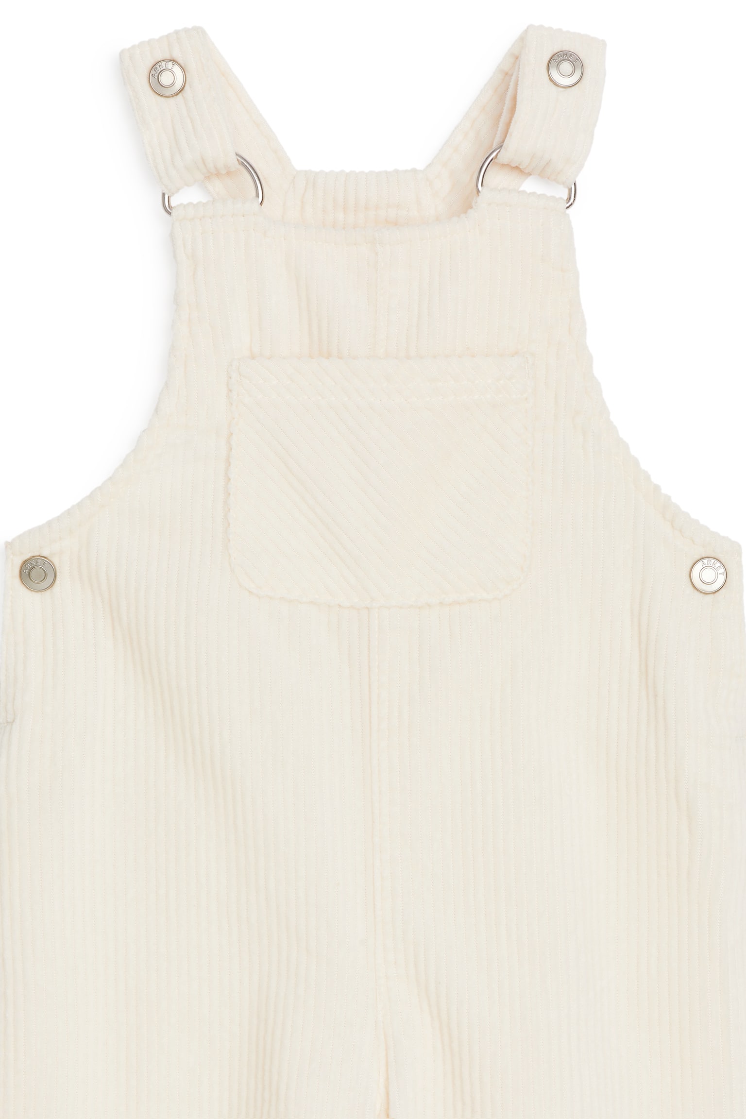 Corduroy Dungarees - Off White/Bright Blue - 2