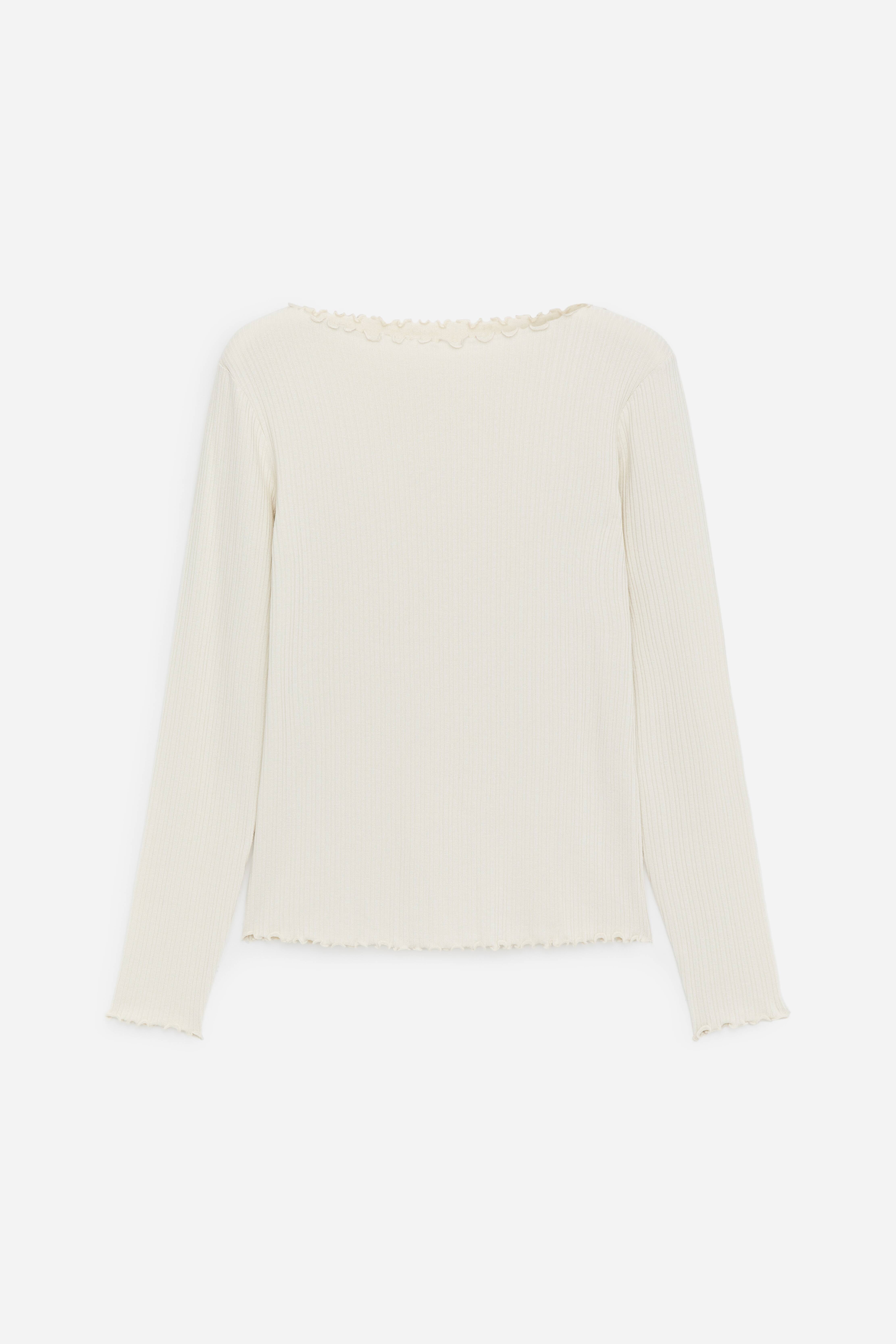 Topp med båthals - Offwhite/Svart