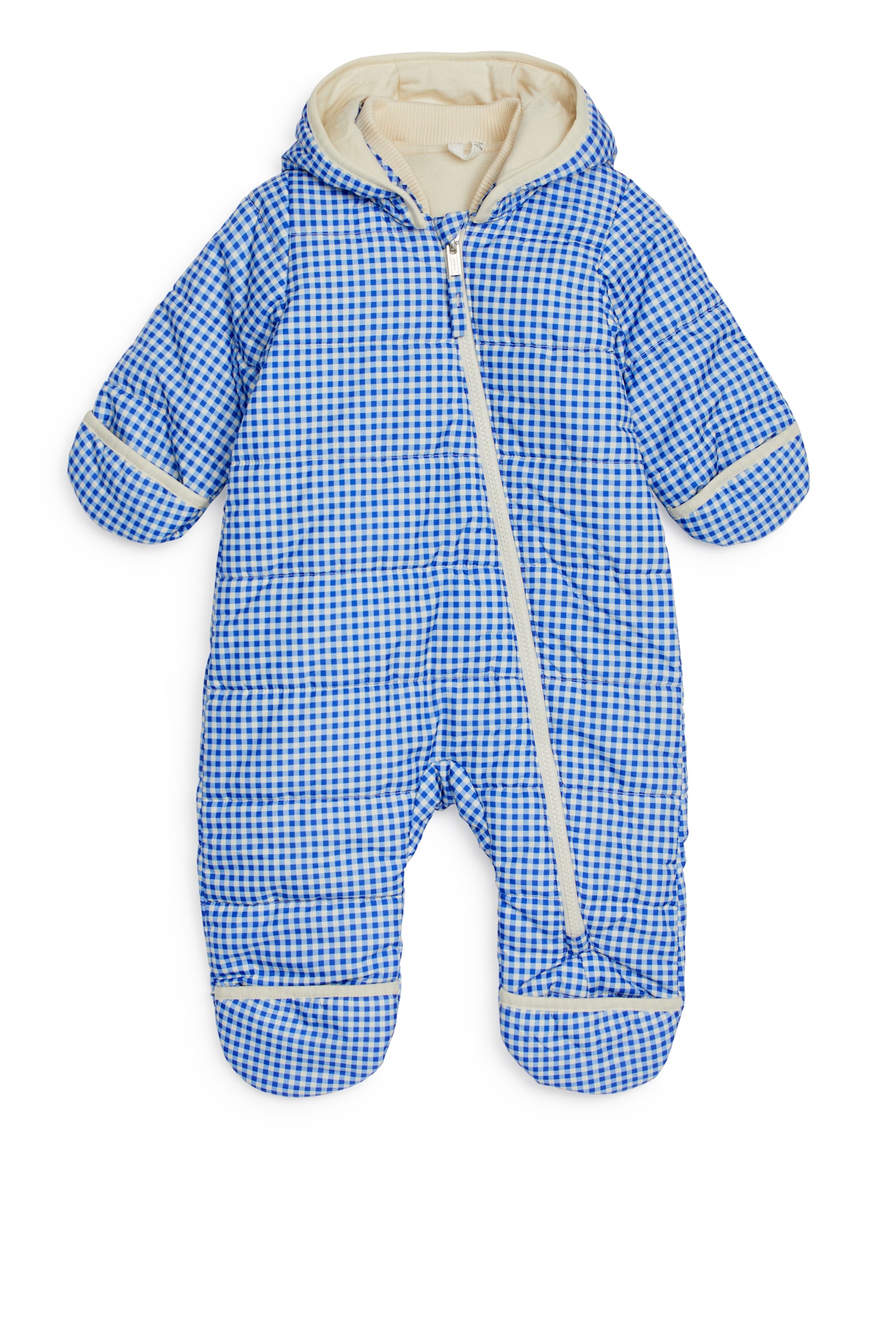 Quilted Overall - White/Blue - 1