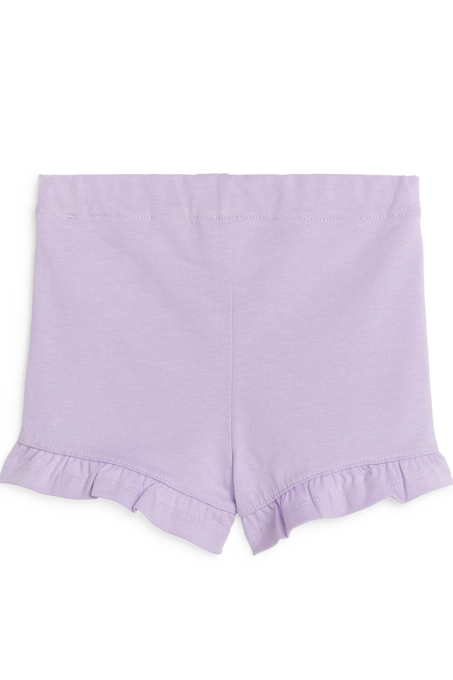 Frilled Jersey Shorts - Lilac/Beige/Black - 3