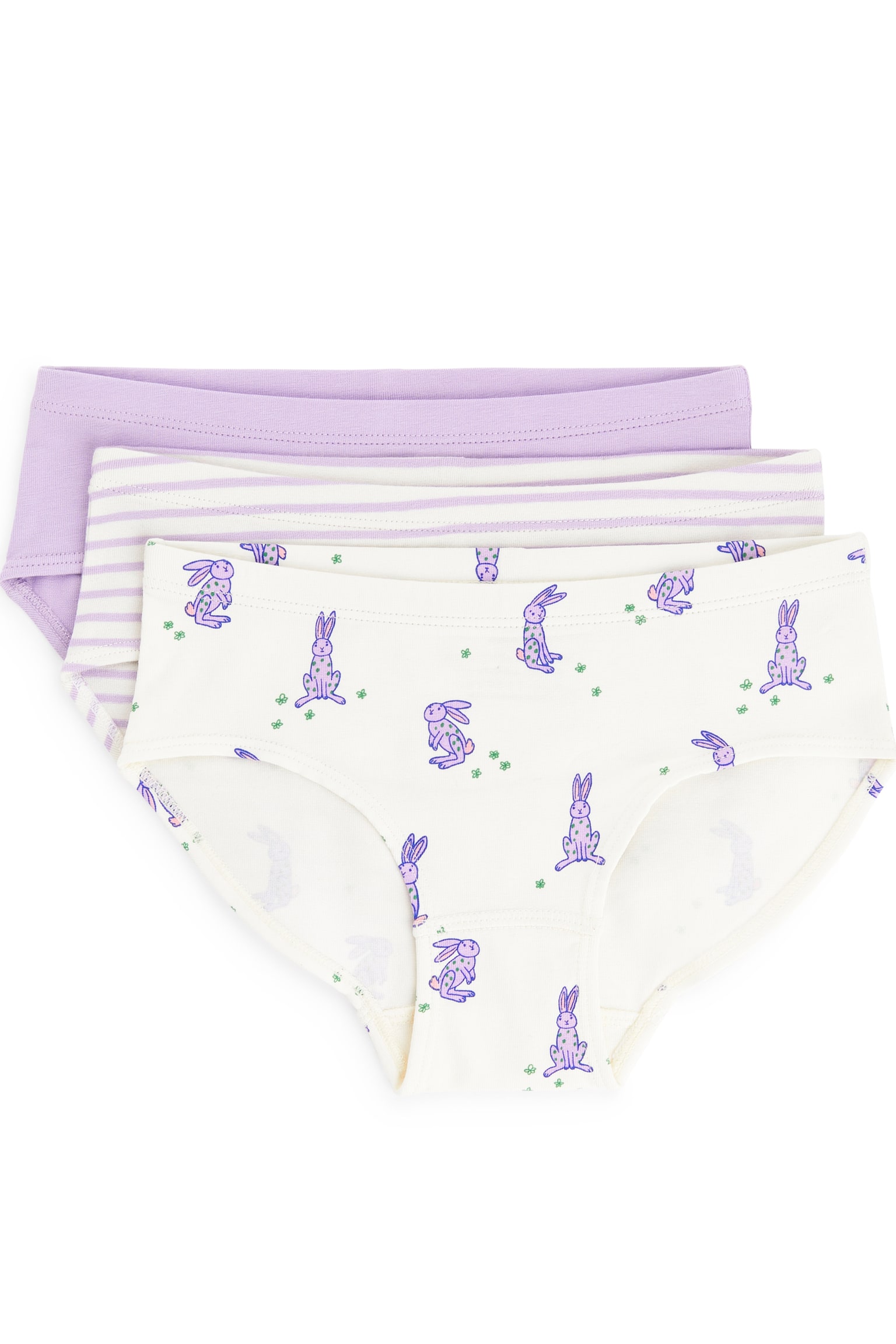 Cotton Jersey Briefs - White/Lilac/Pink/Off White/Off White/Lilac/Orange/Off White/Multicolour - 1