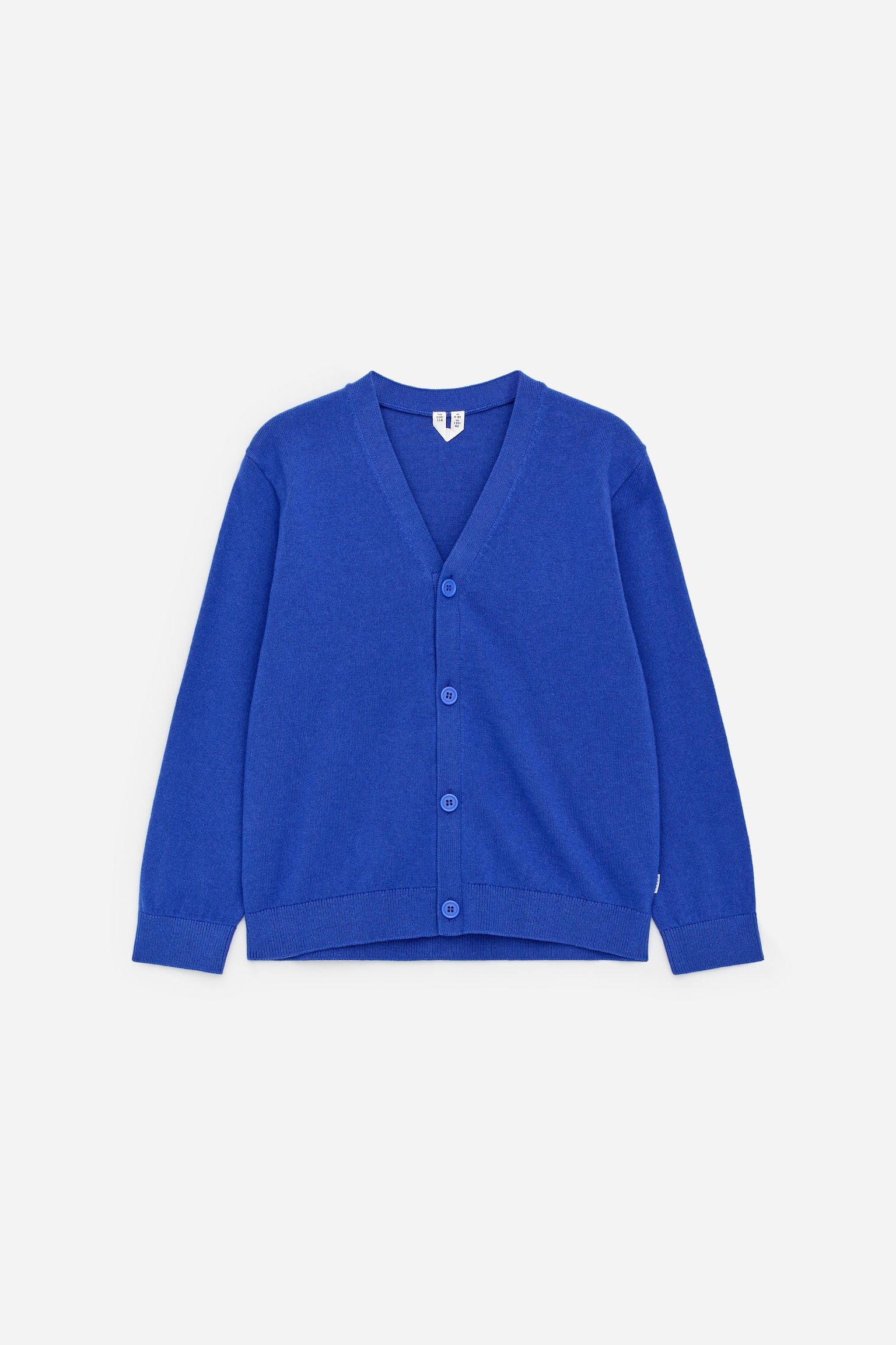 Cardigan i bomull och ull. - Klarblå/Grön