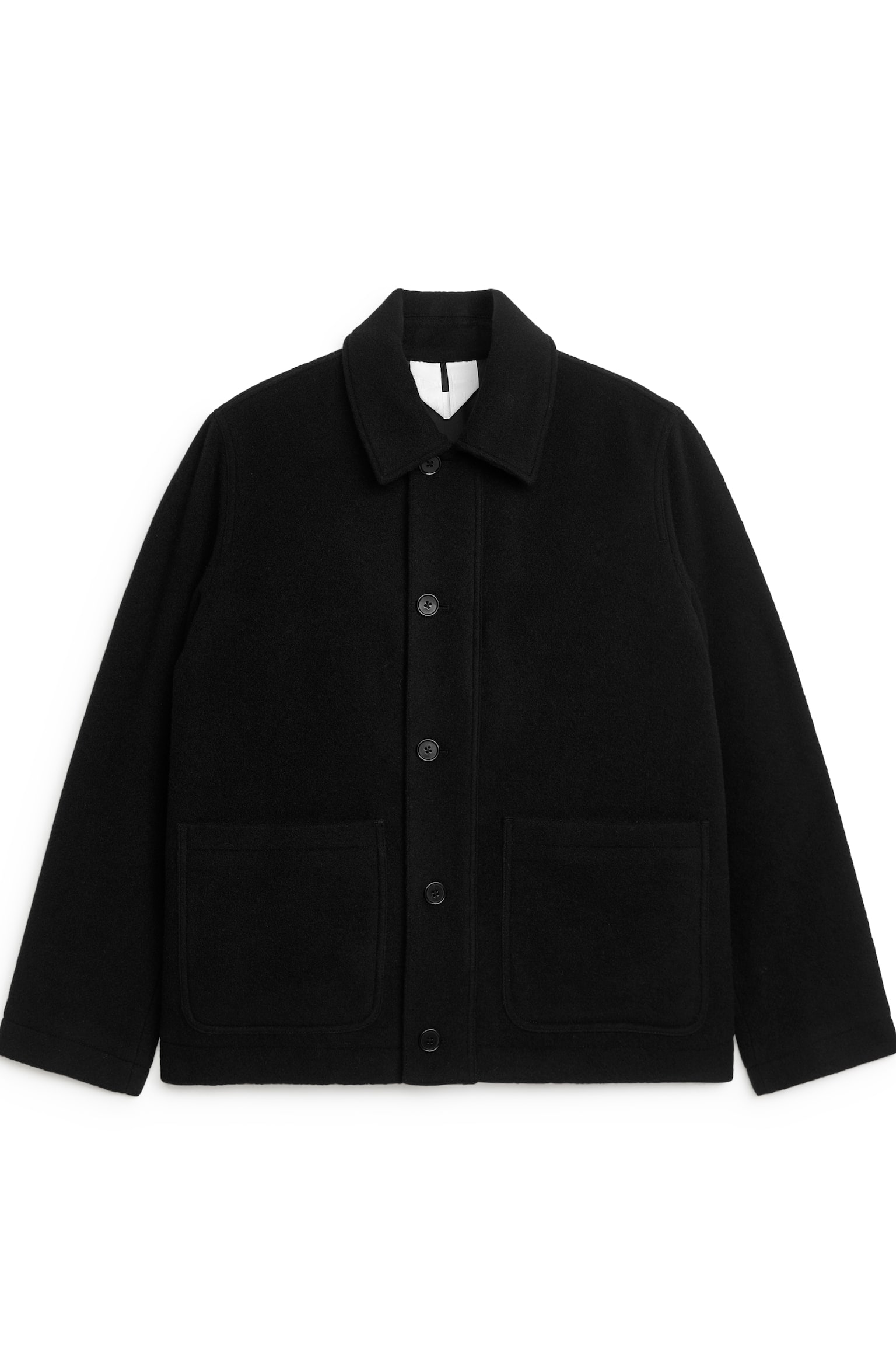 Boxy Wool-Blend Jacket - Black - 2