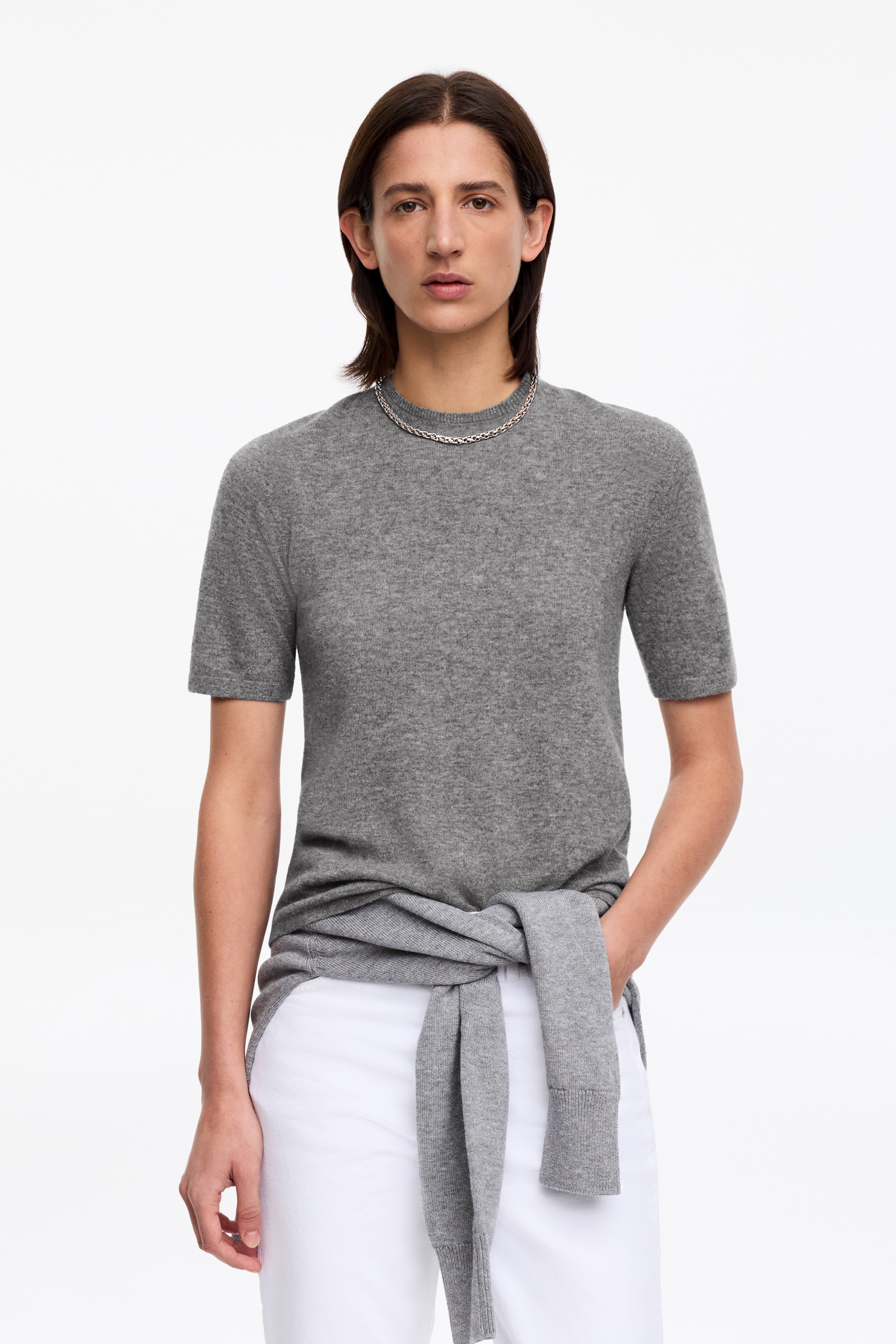 Μπλούζα από καθαρό κασμίρι - Γκρι/Μαύρο