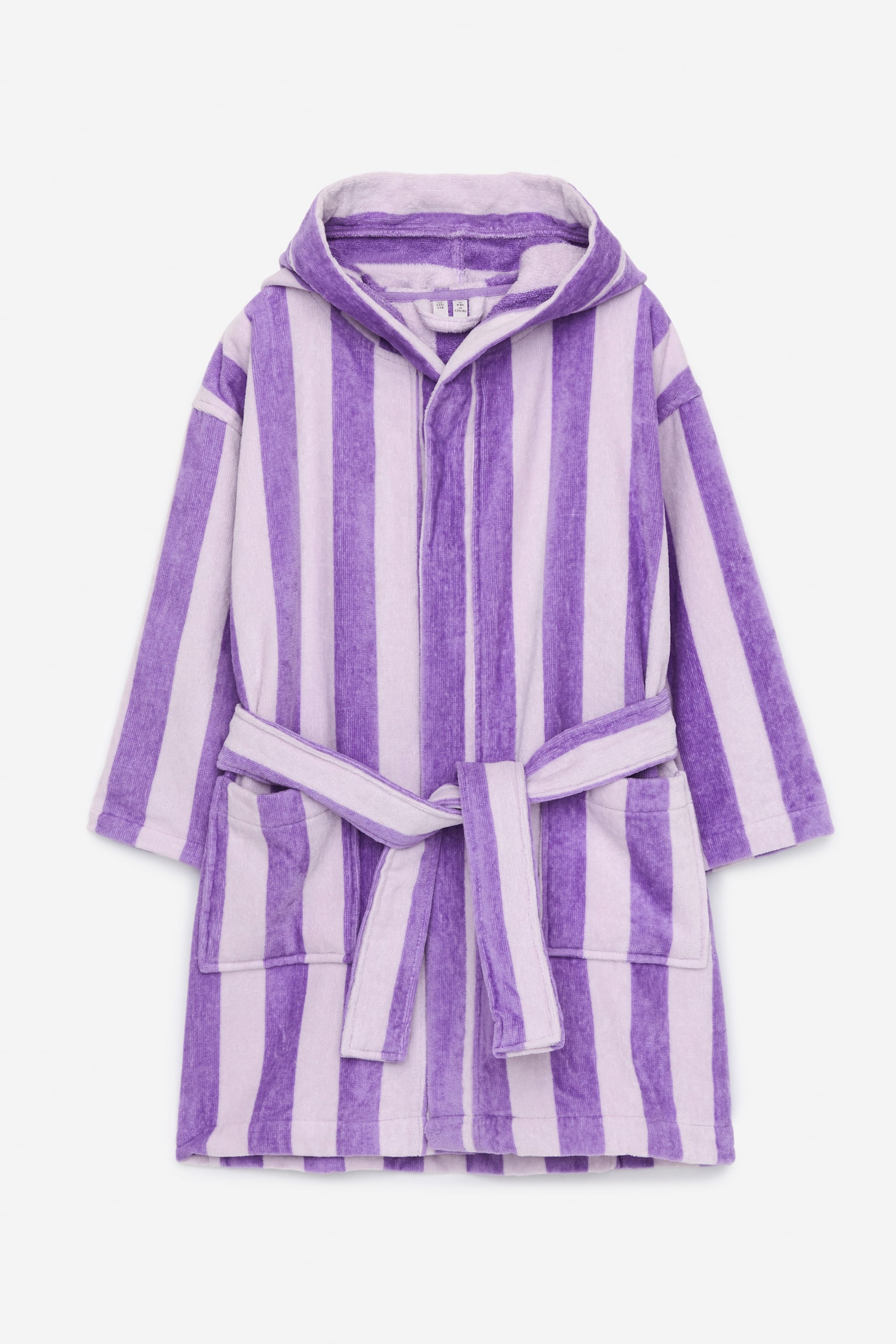 Cotton Terry Bathrobe - Lilac/Blue - 1