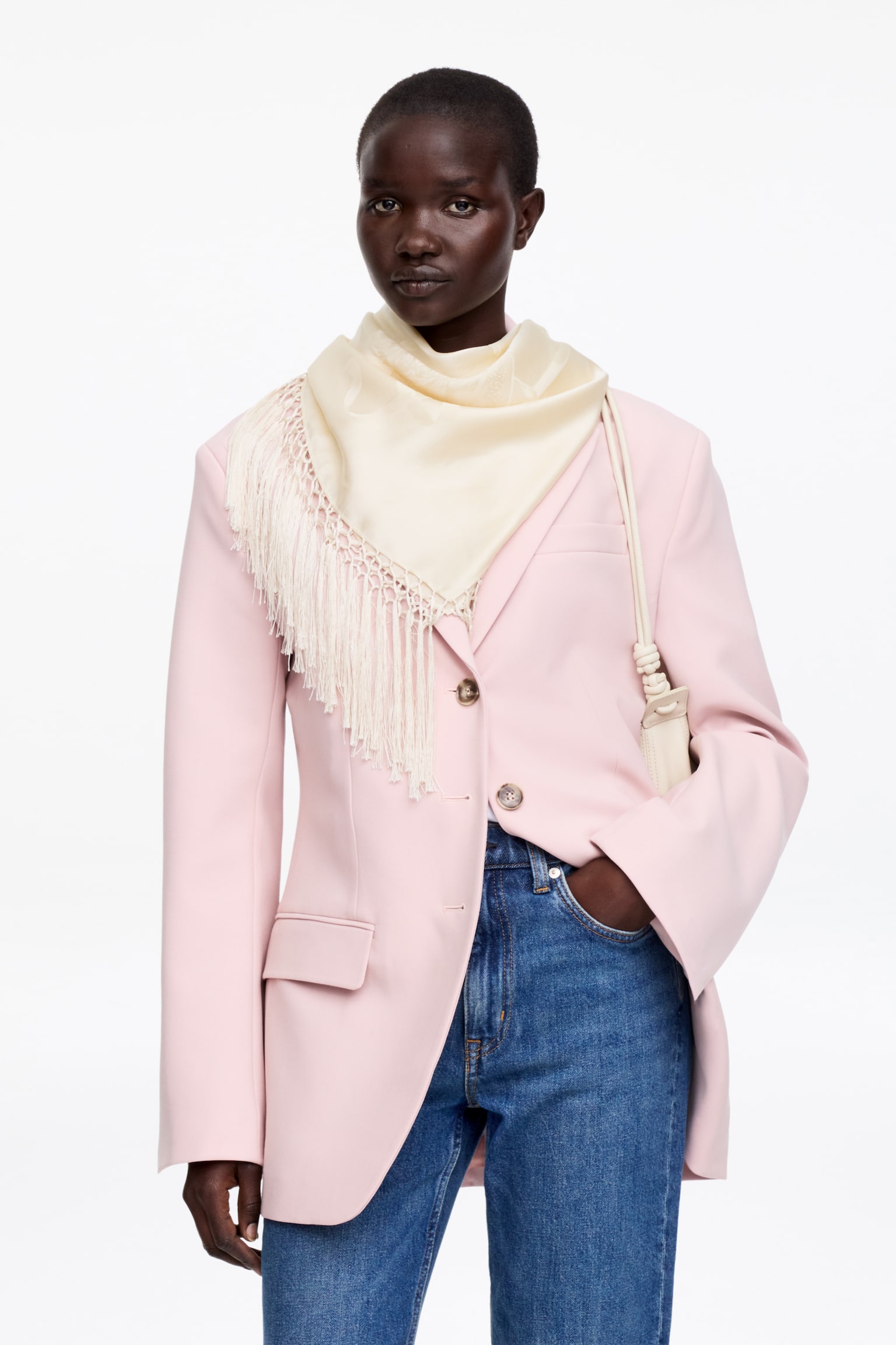 Silk Scarf - Beige - 5