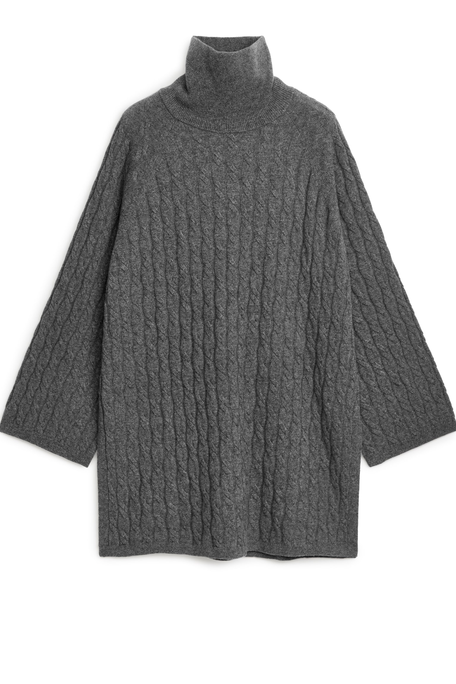 Cashmere-Wool Cable-Knit Jumper - Grey - 1