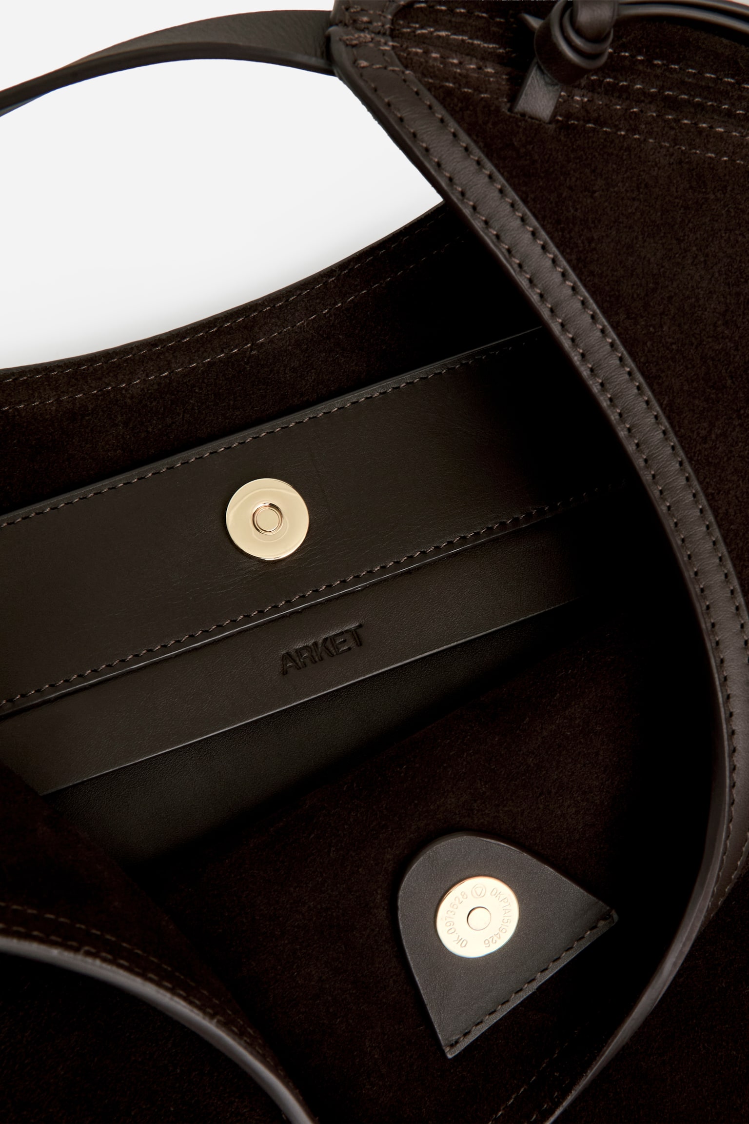 Borsa a spalla in pelle scamosciata - Marrone scuro - 8