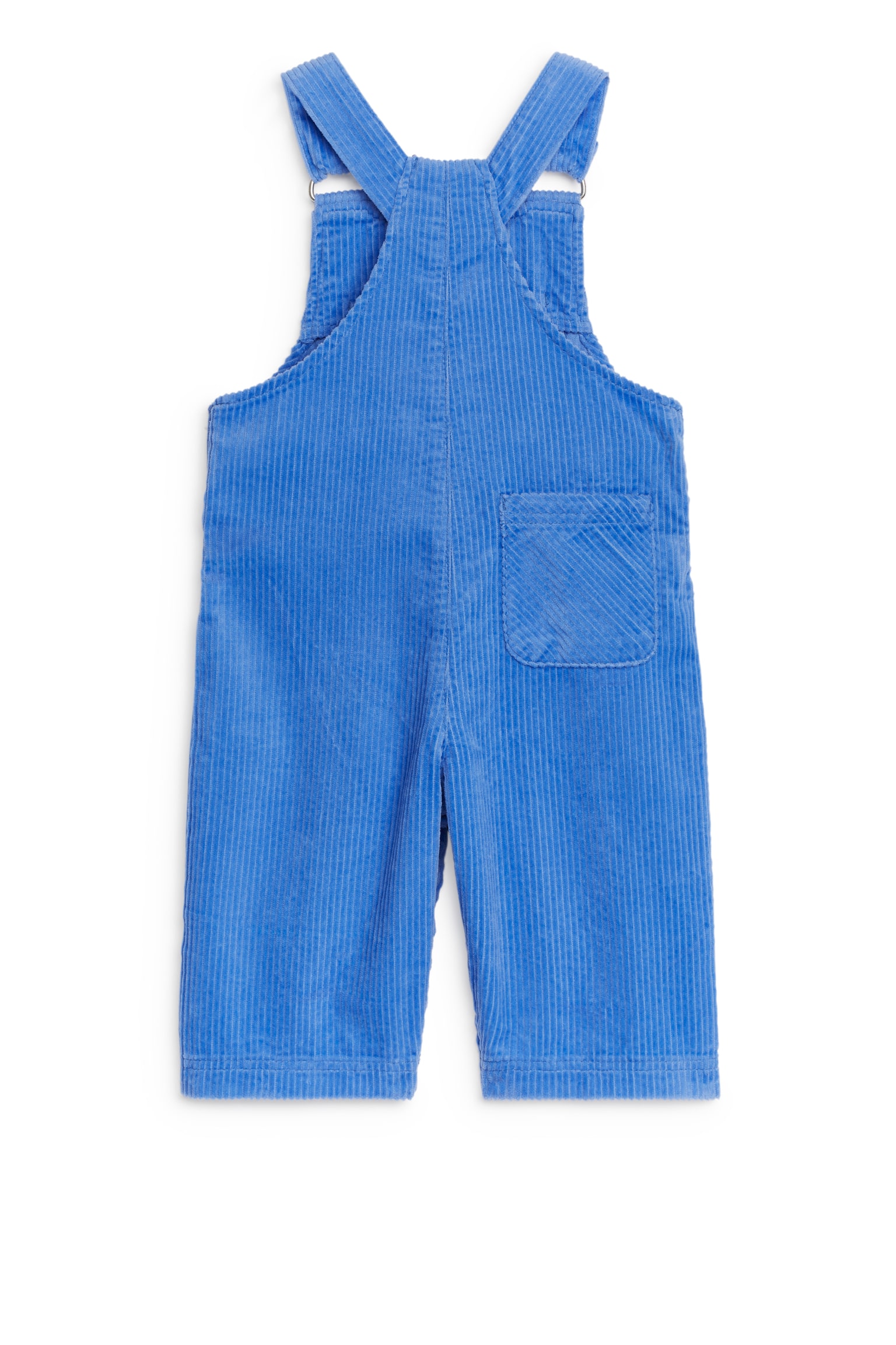 Corduroy Dungarees - Bright Blue/Off White - 2