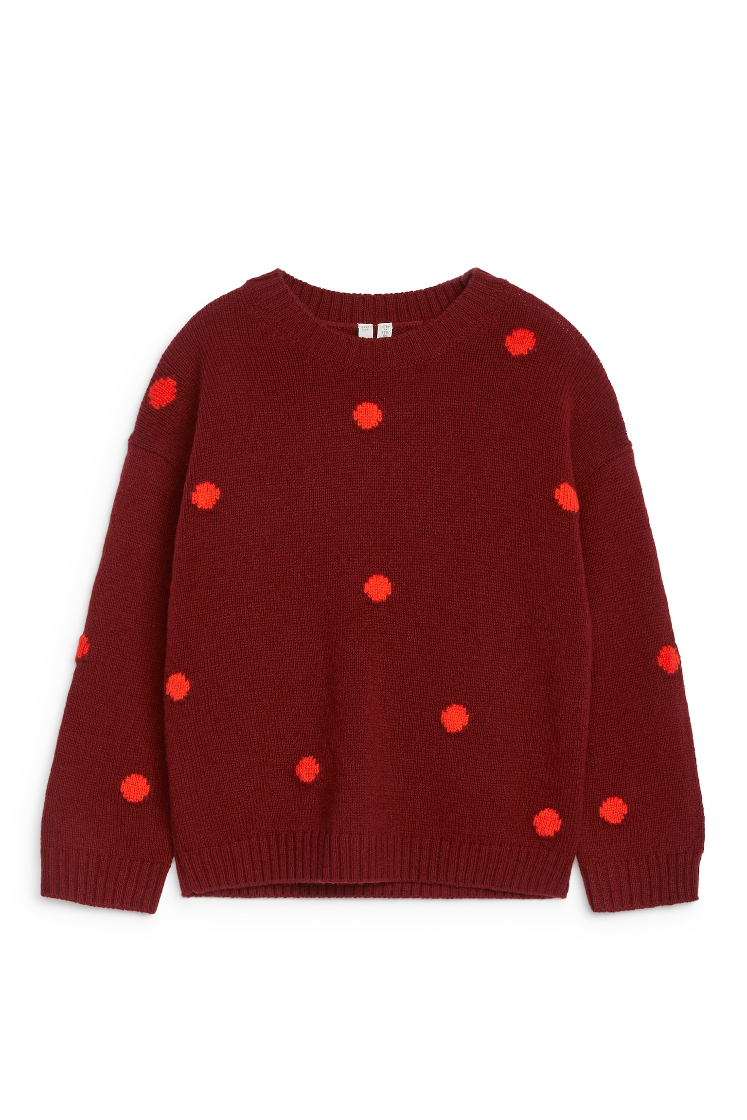 Wool Jumper - Burgundy/Red Dots/Beige/Pink Dots - 2