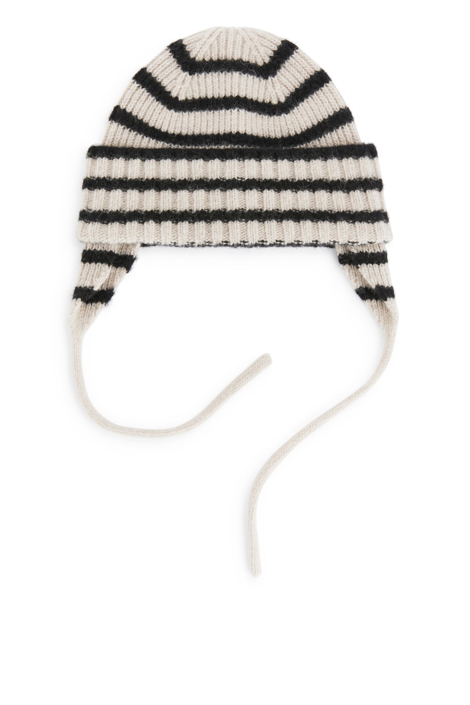 Wool Beanie - Beige/Black - 1