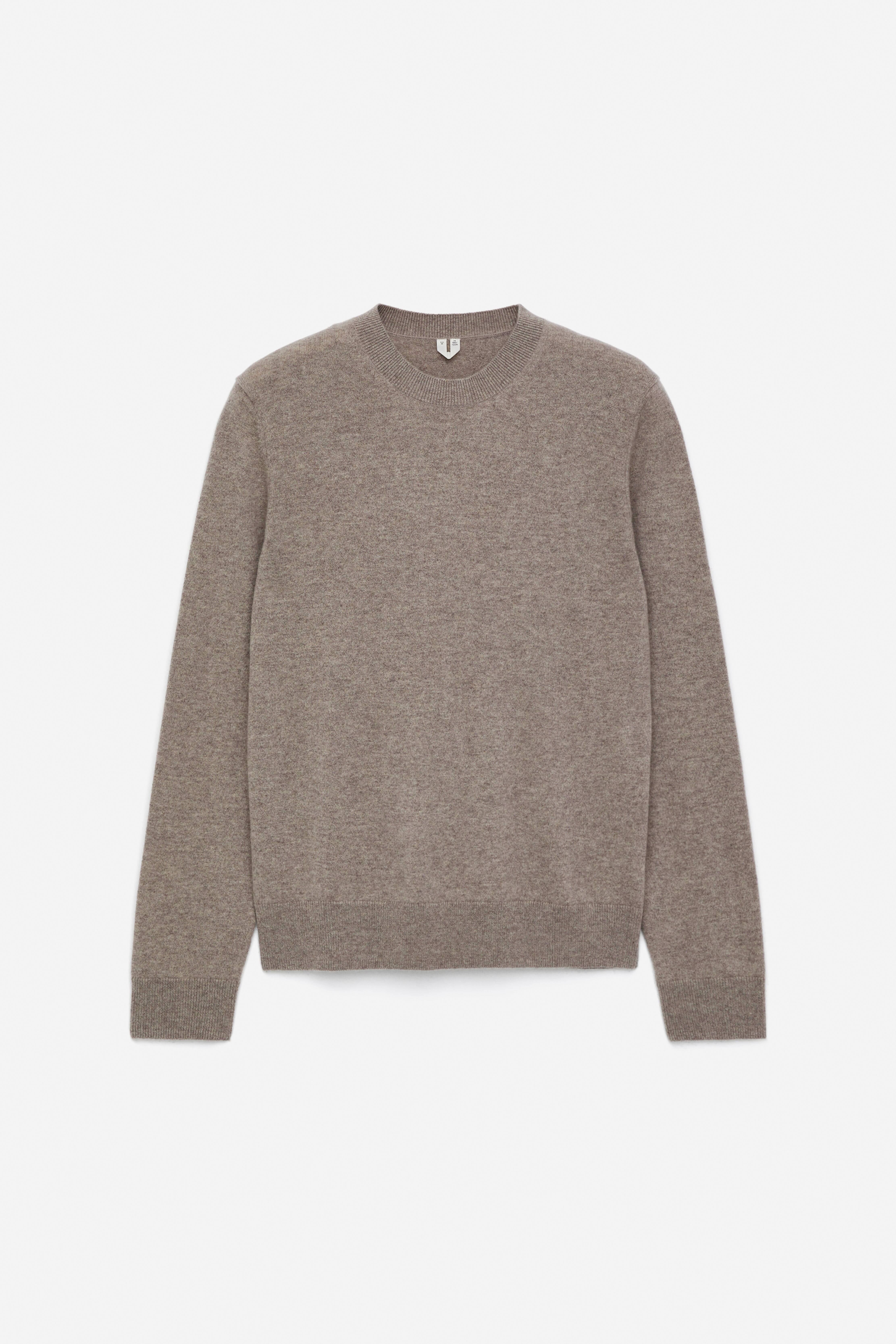 Pure Cashmere Crew-Neck Jumper - Beige Melange/Brown