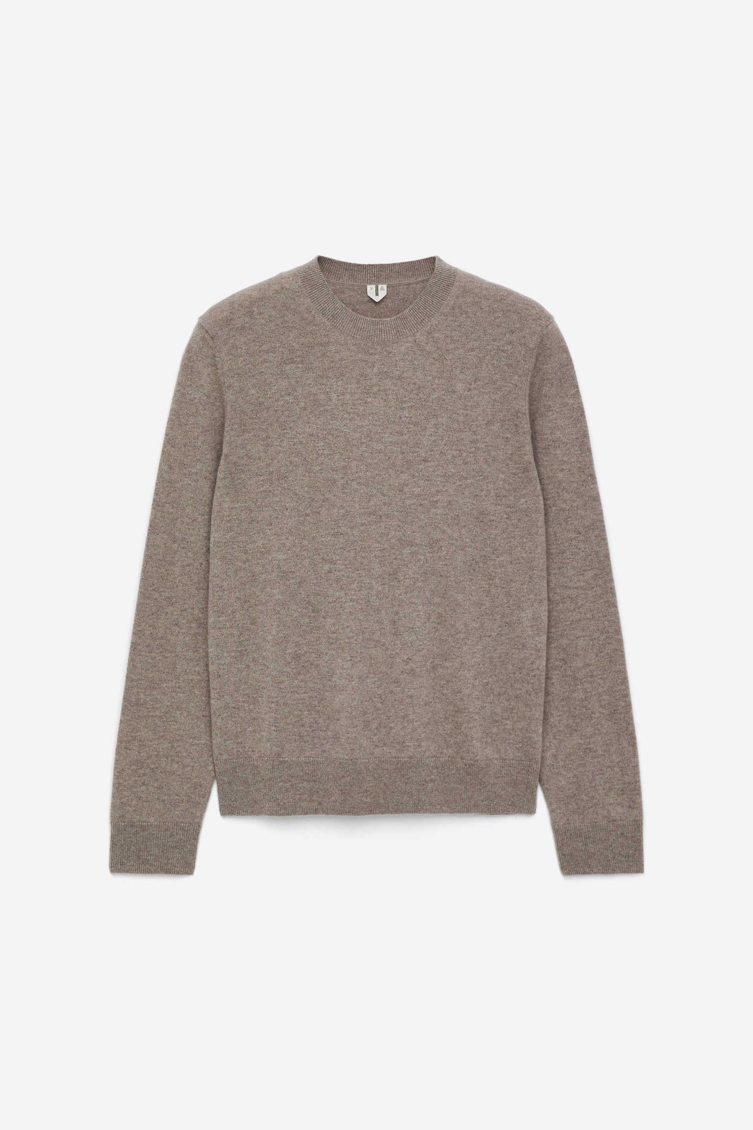 Trui met ronde hals van zuiver kasjmier - Beige gemêleerd/Donkerblauw - 2