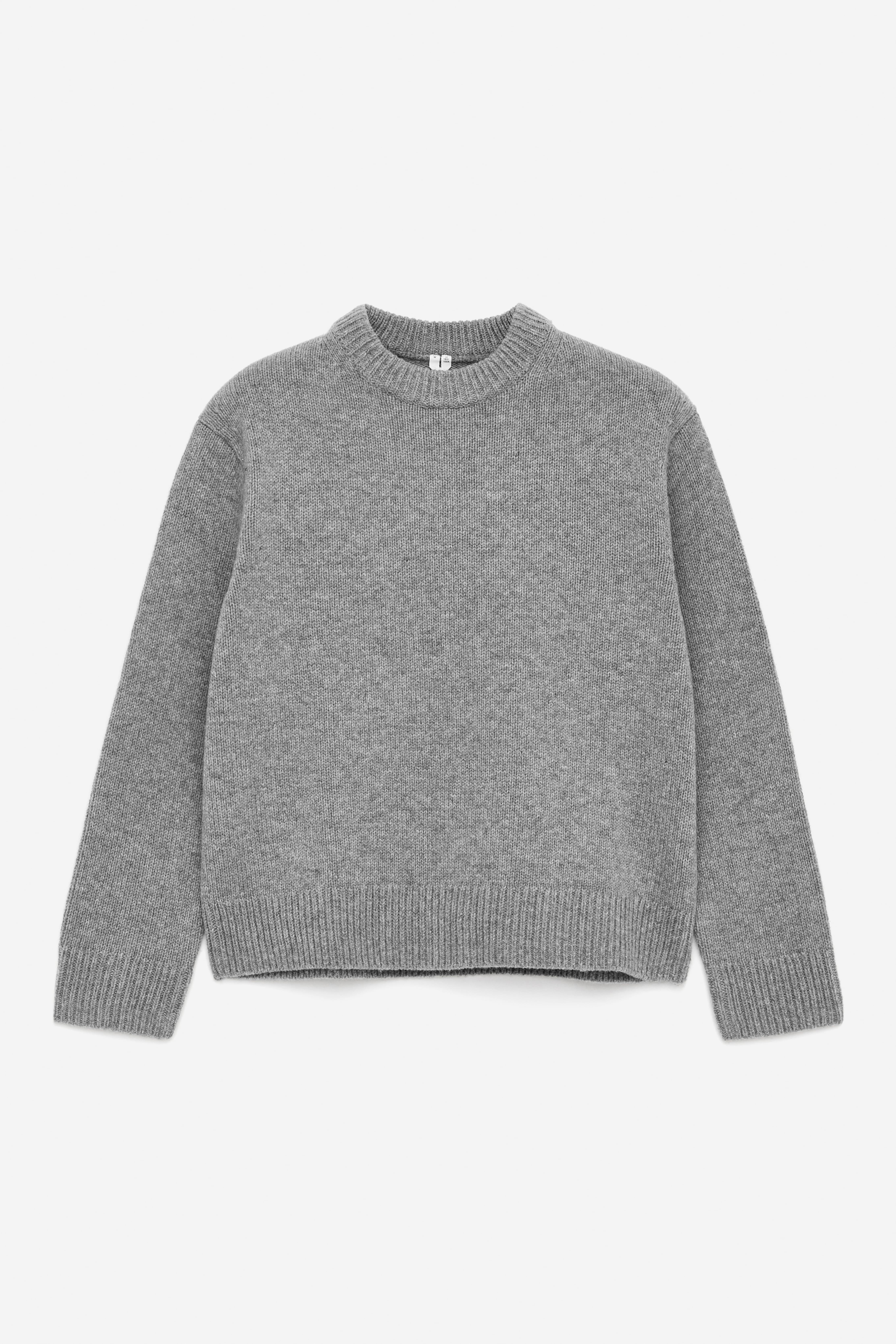 Chunky stickad ulltröja - Ljusgråmelerad/Off-white/Mörkblå/Gråsvart/melerad/Vinröd/Beigemelerad