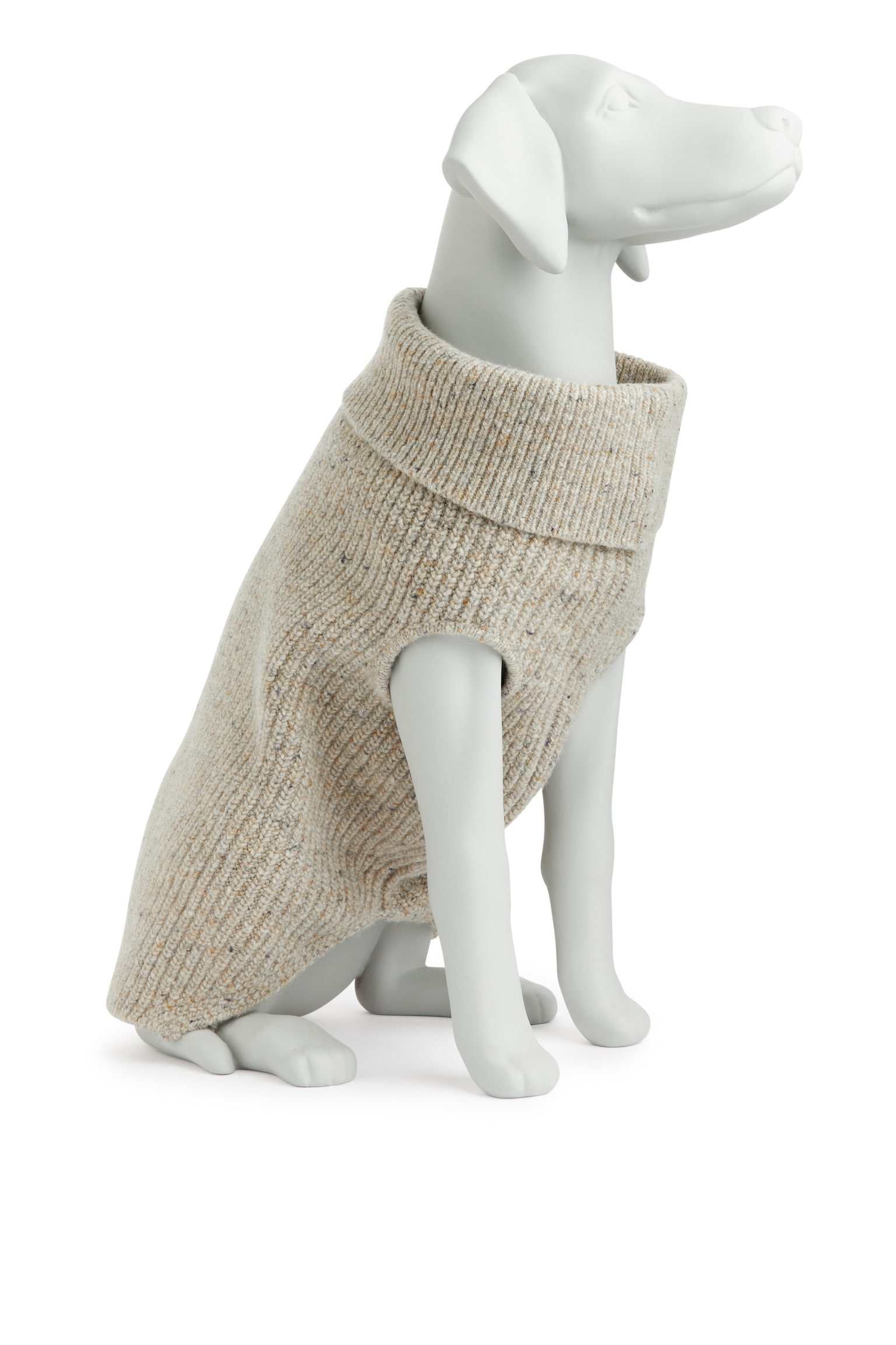 Dog Knitted Jumper - Beige Melange/Dark Grey Melange - 1