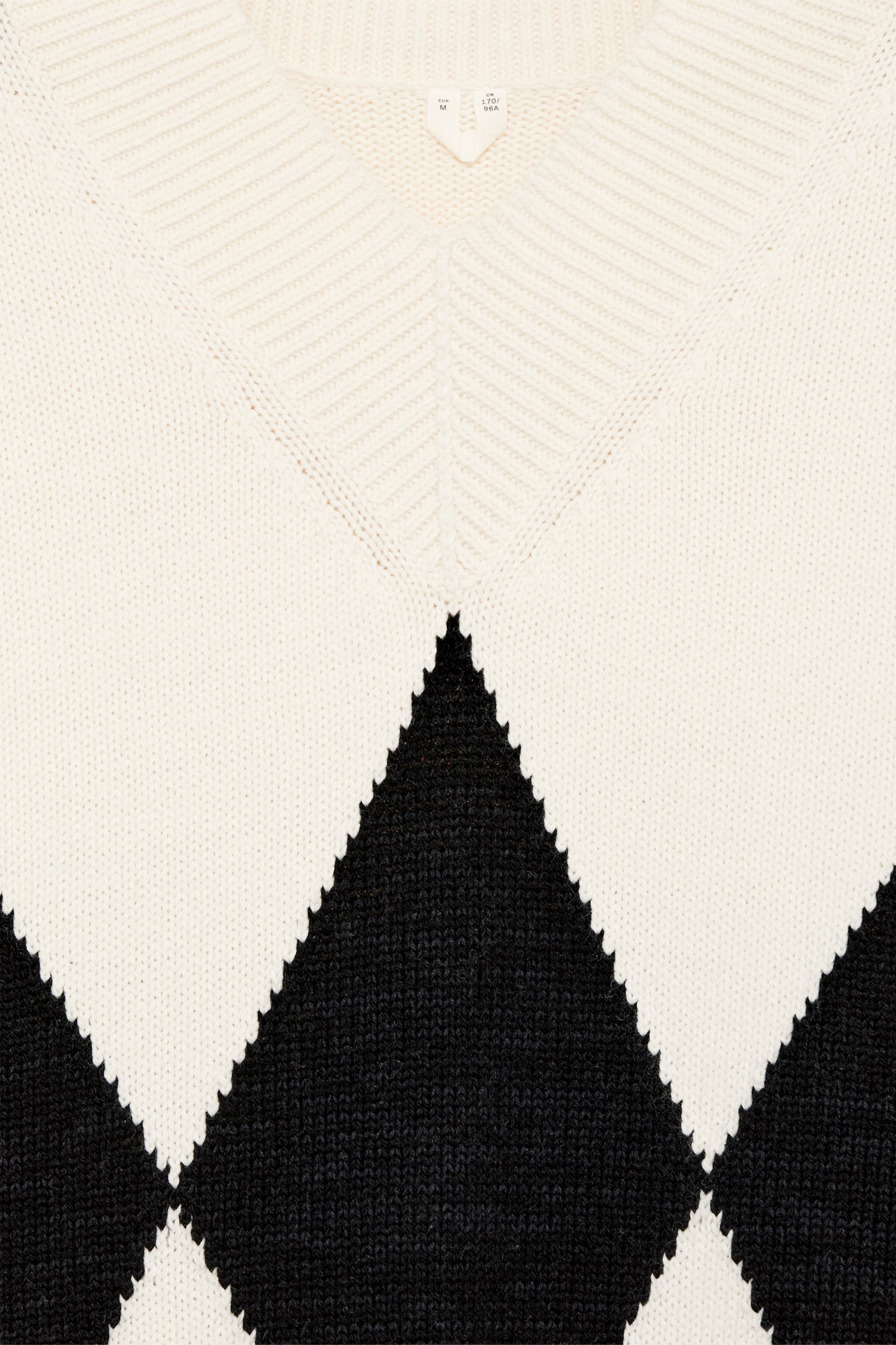 Relaxed Wool-Cotton Jumper - White/Black - 3