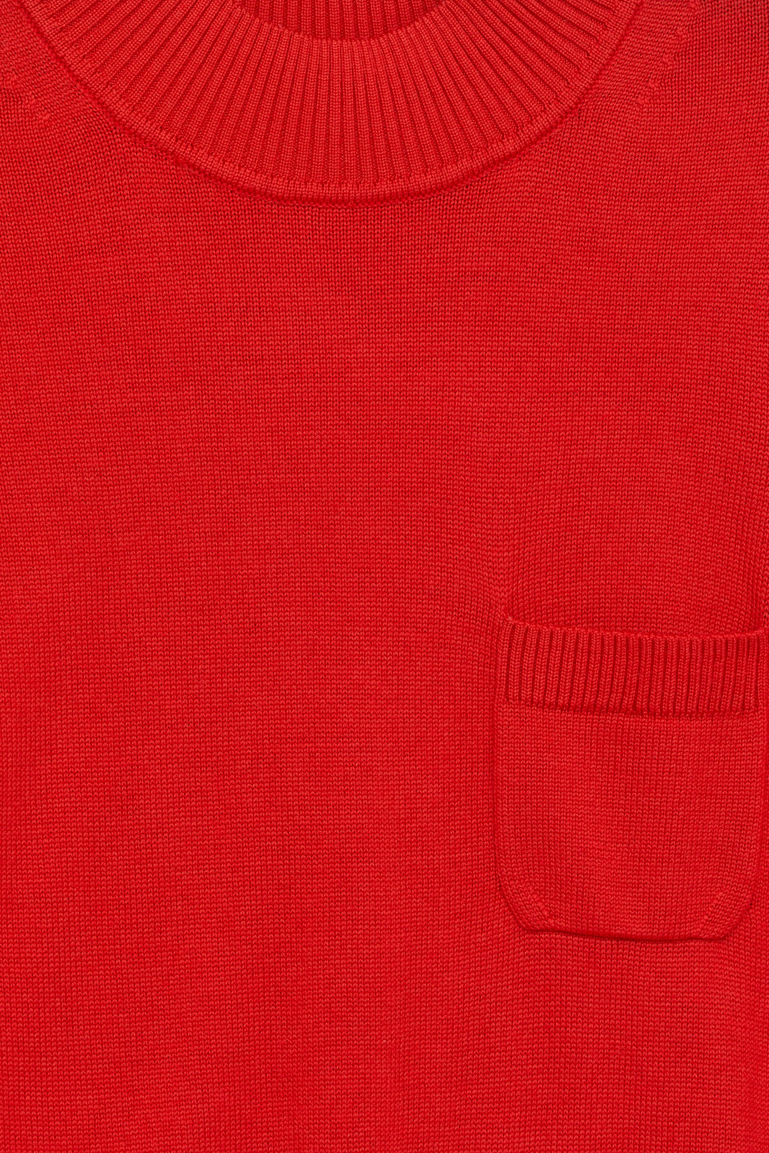 Maglione a maniche corte in lana merino - Rosso - 3