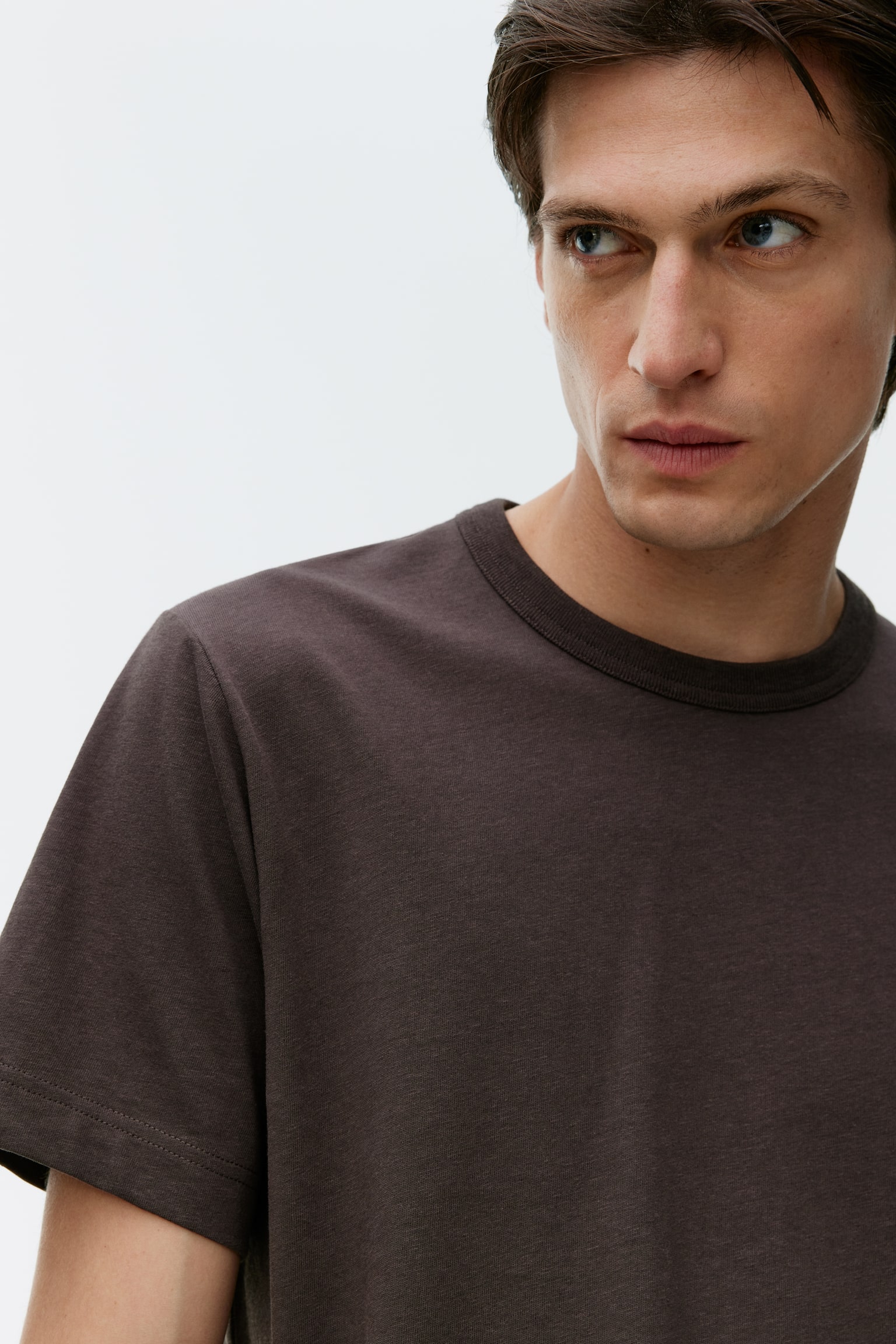 Cotton Linen T-Shirt - Brown - 3