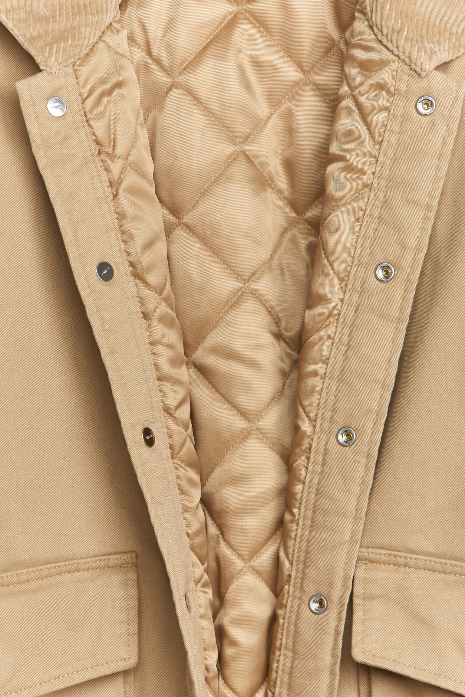 Corduroy Collar Jacket - Beige - 3