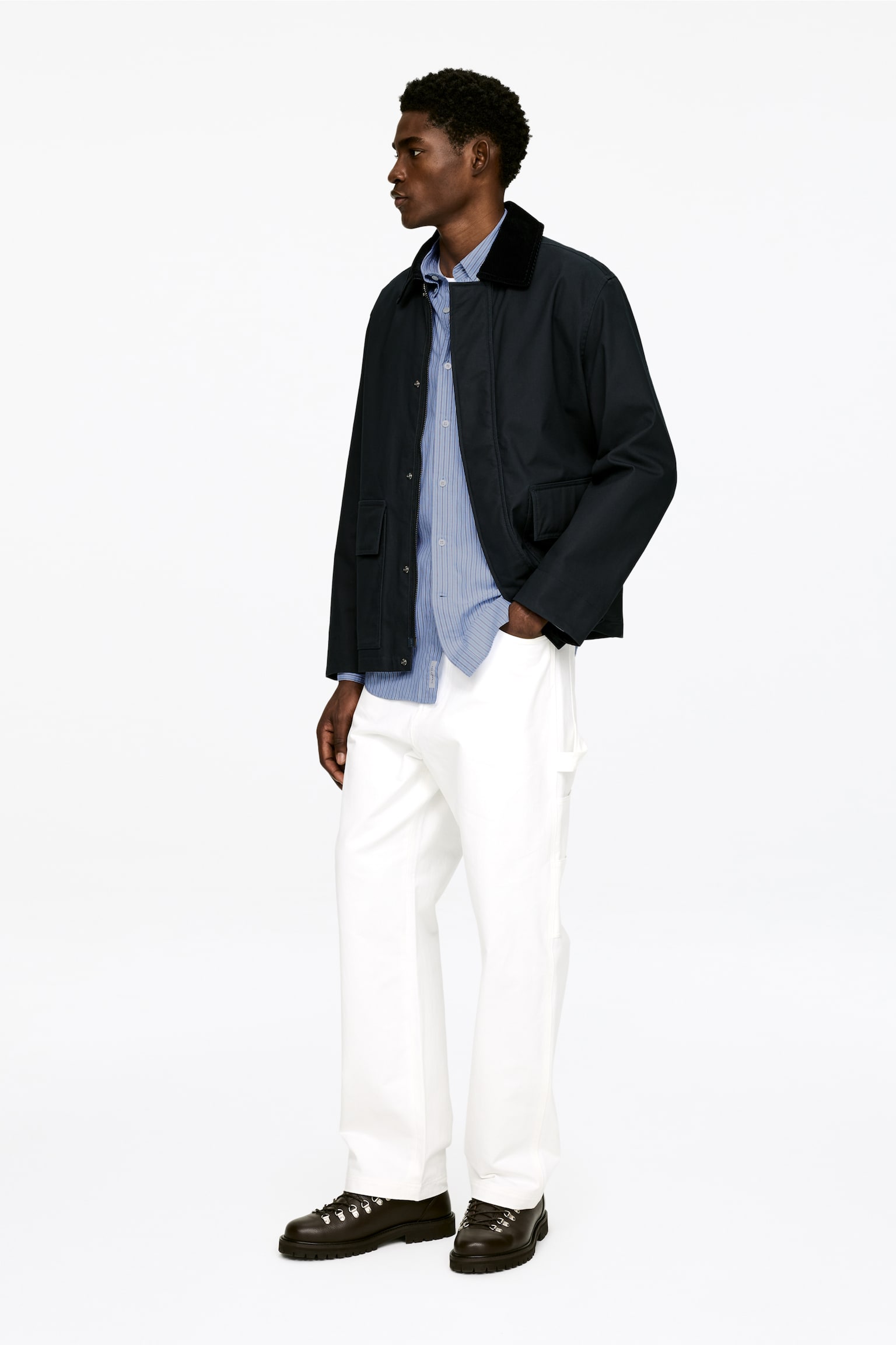 Lockeres Button-down-Hemd - Blau/Streifen - 3