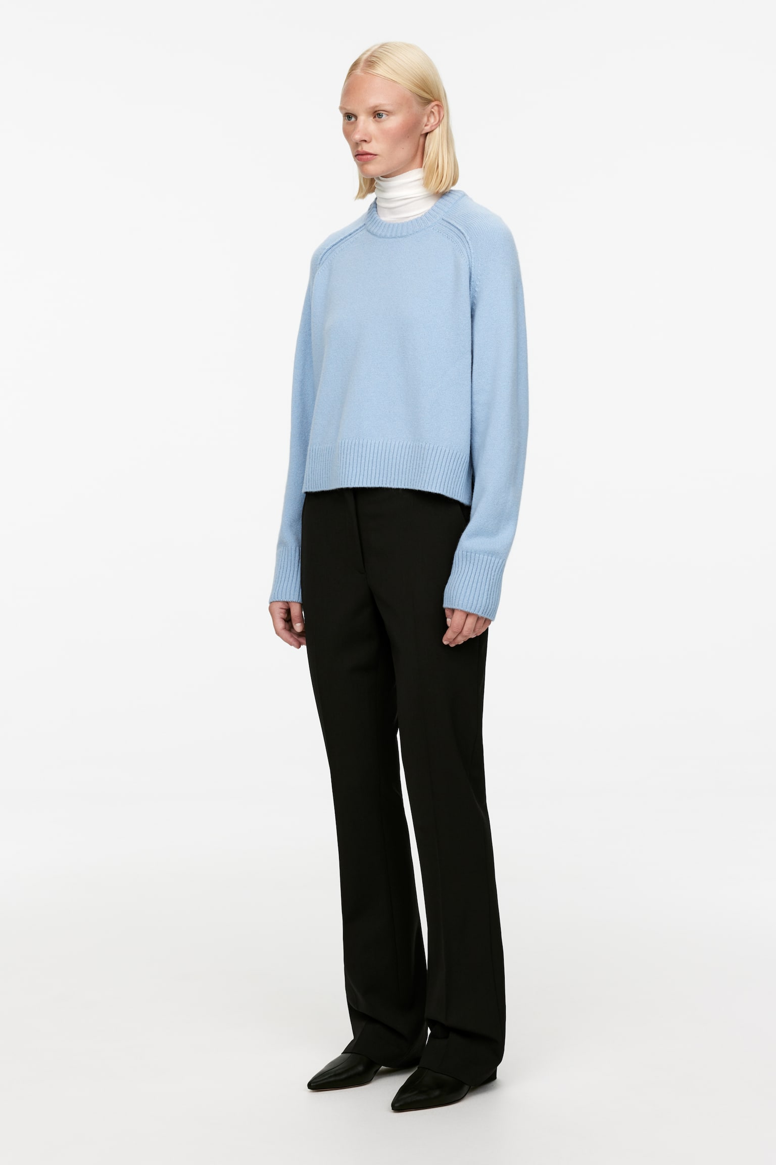 Wool Jumper - Light Blue/Black - 6