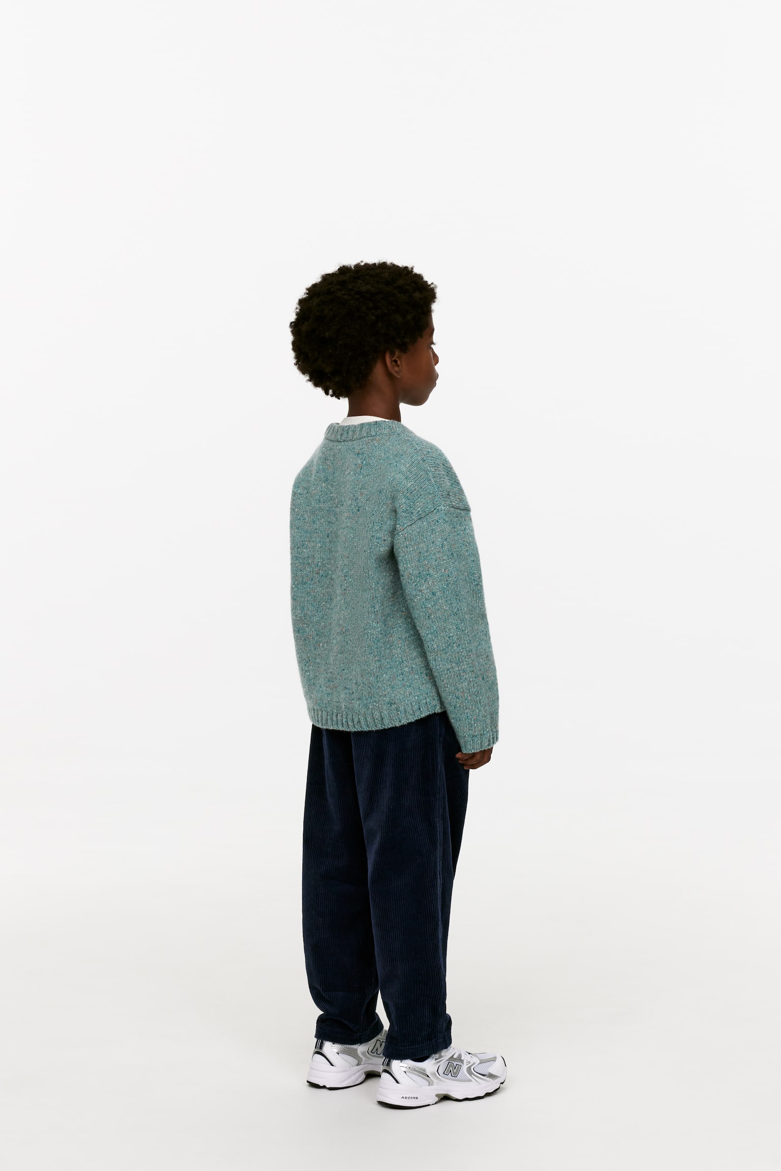 Neps Wool-Blend Jumper - Green/Blue/Beige Melange - 5