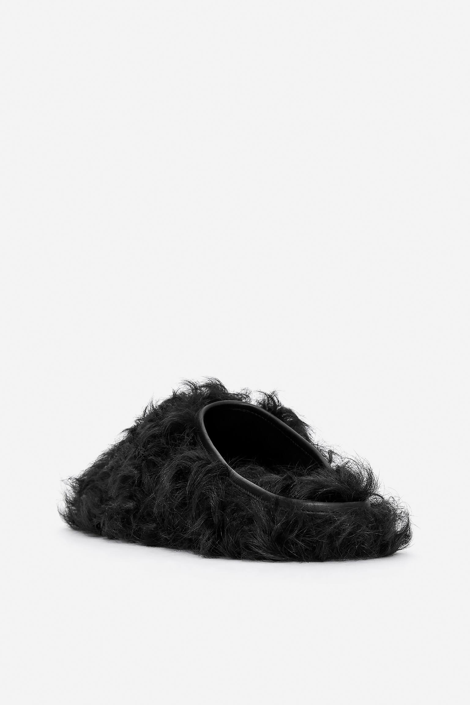 Mule z owczej skóry - Czarny - 6