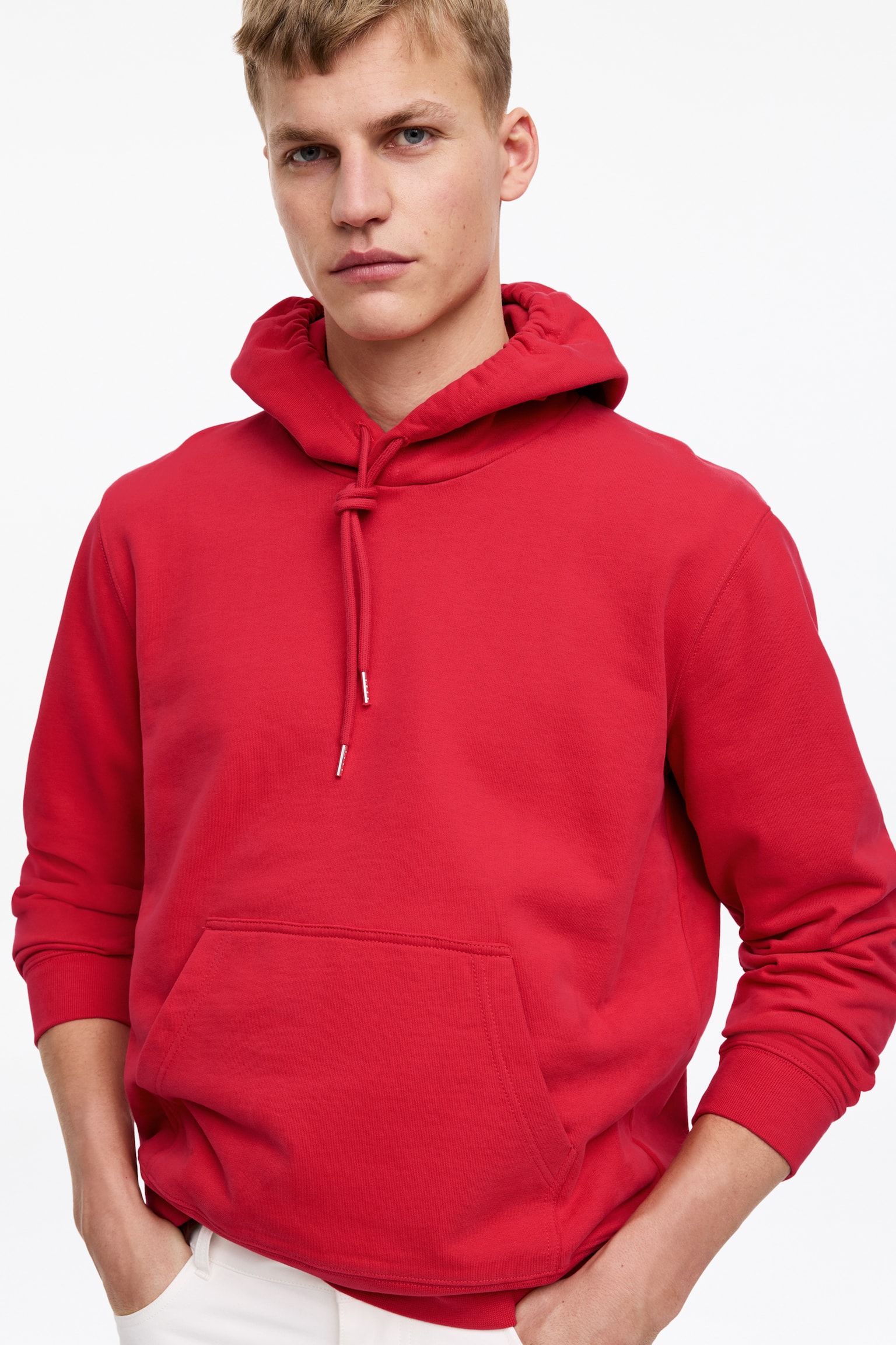 Sweatshirt mit Kapuze - Rot/Graumeliert - 6
