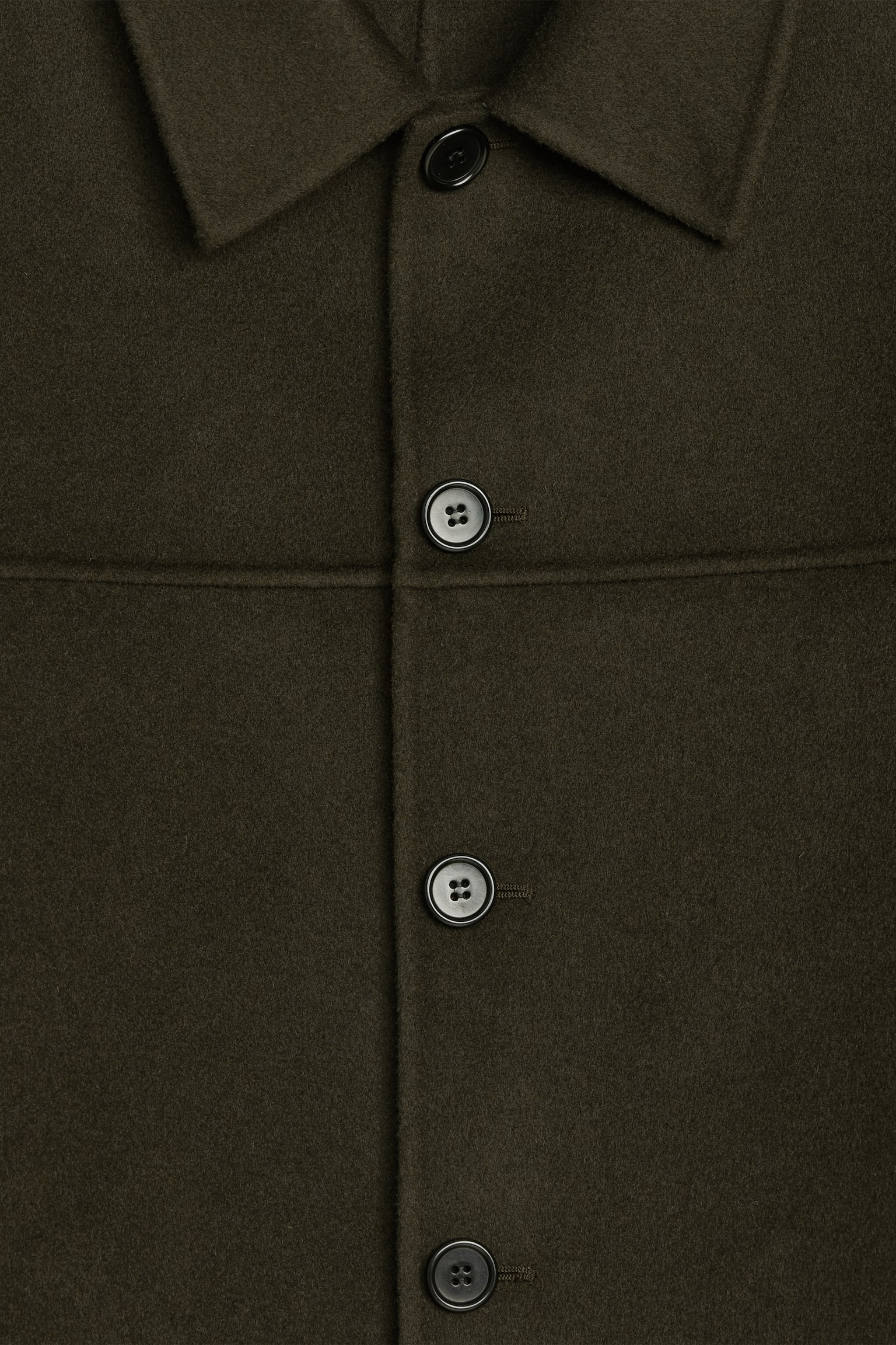 Double-Face Wool-Blend Jacket - Dark Green - 5