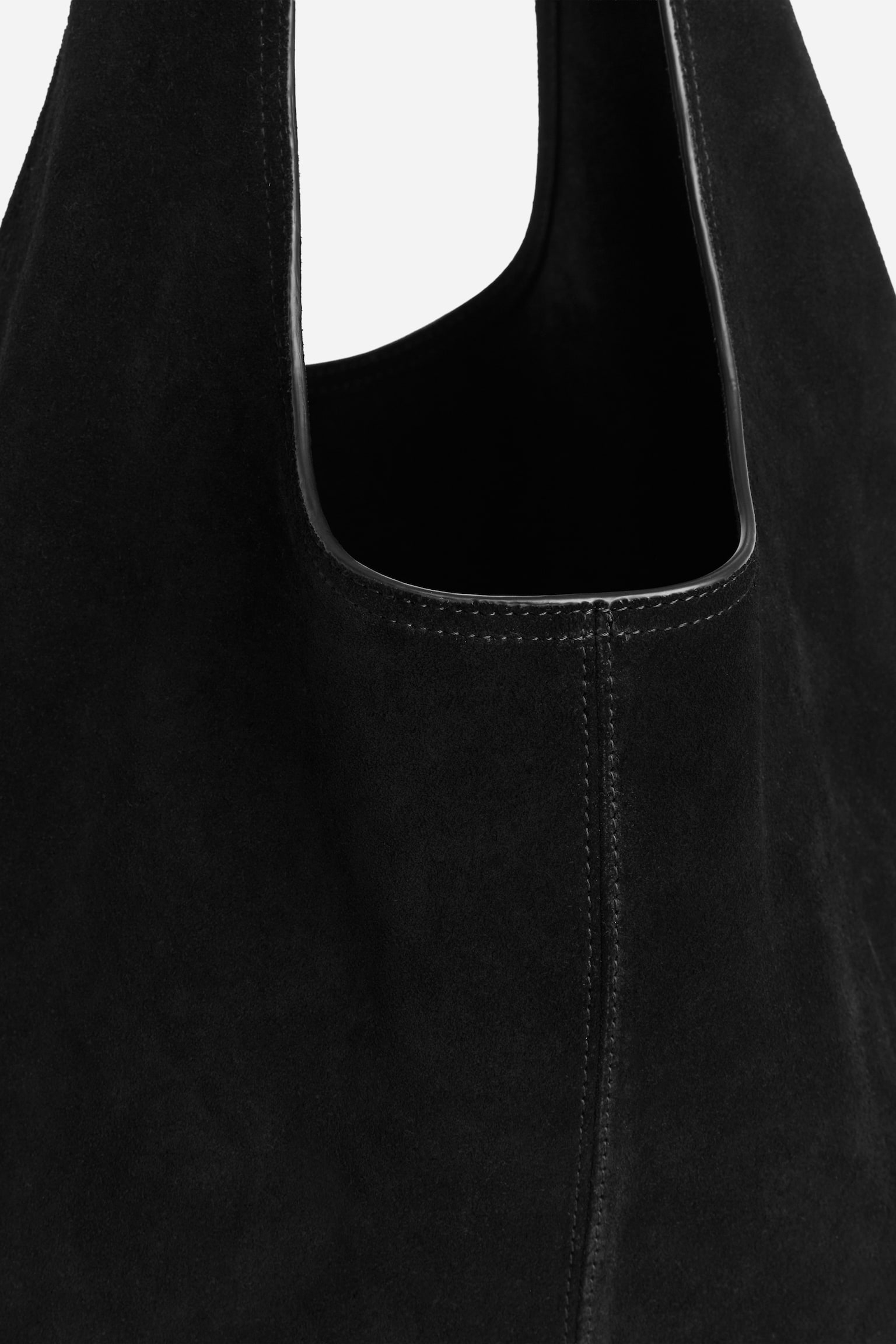Weiche Veloursledertasche - Schwarz - 4