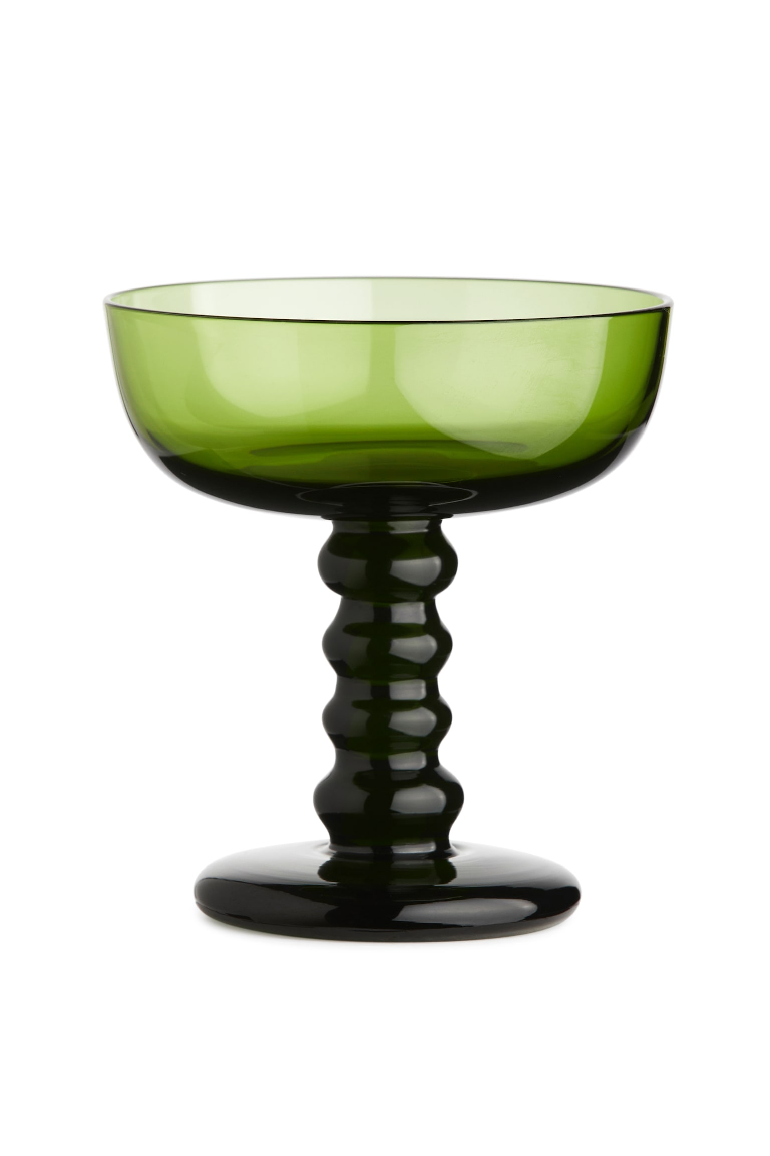 Coupe Glass - Green/Transparent