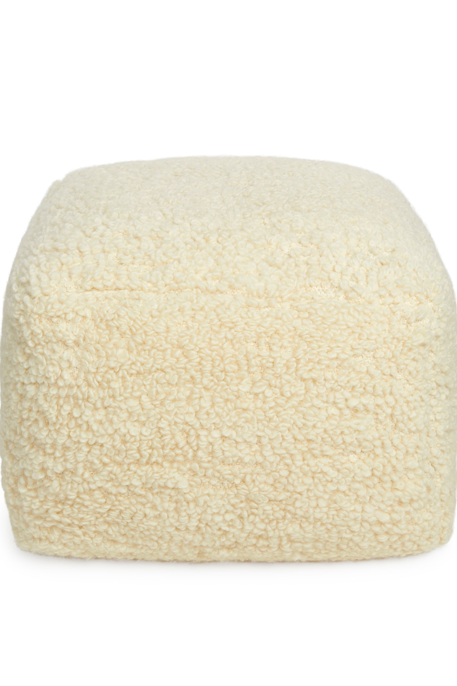 Cotton Wool Pouffe - Light Beige - 2