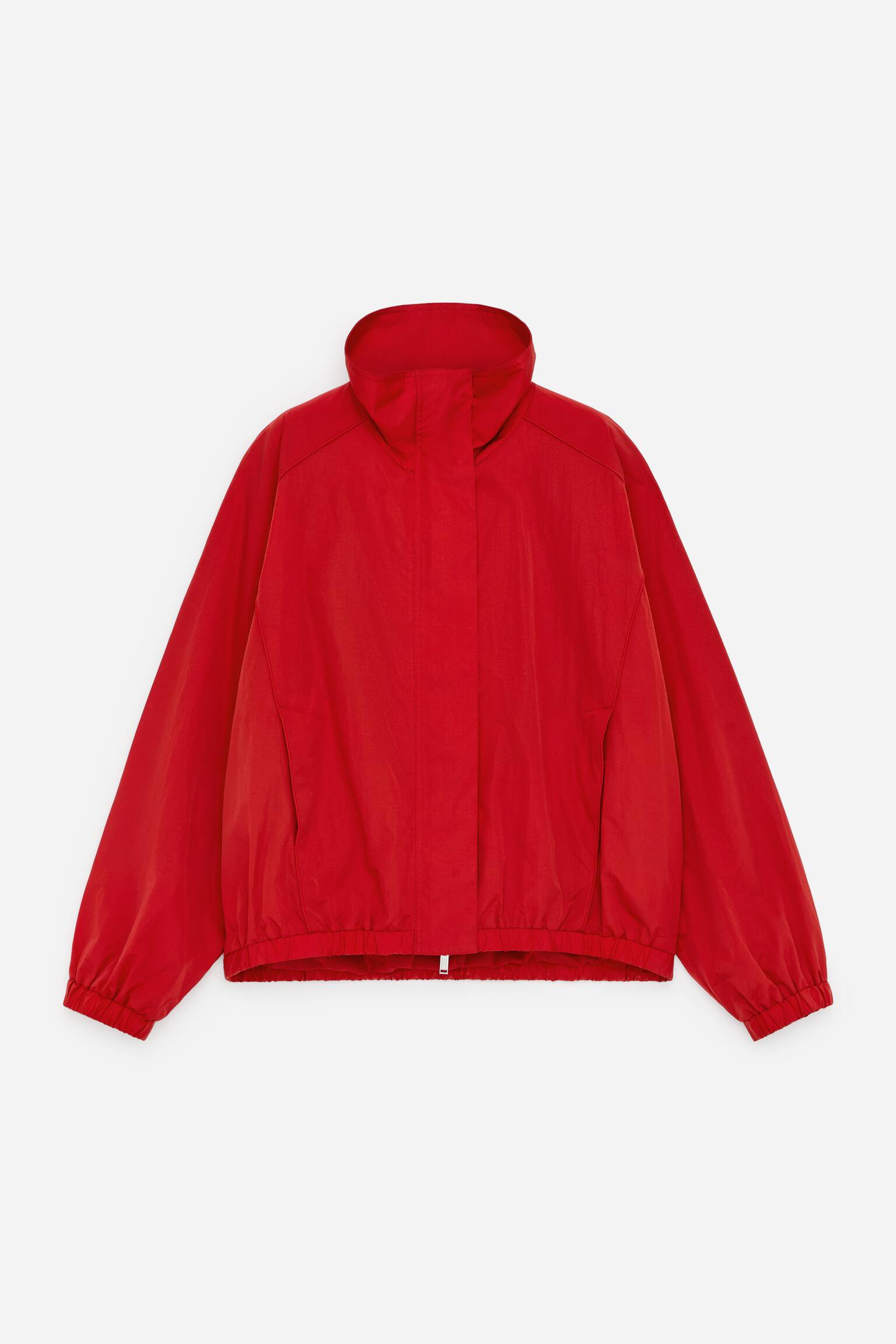 Funnel-Neck Nylon Jacket - Red - 2