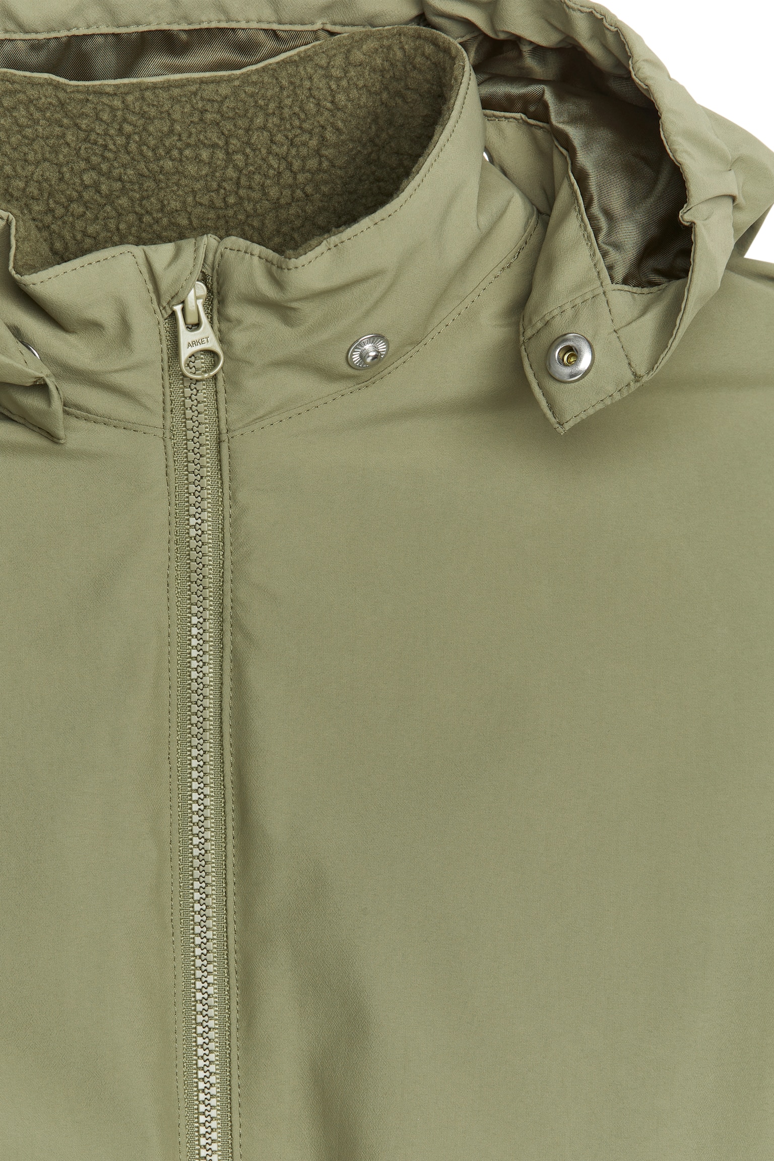 Fleece-Lined Jacket - Khaki Green - 2