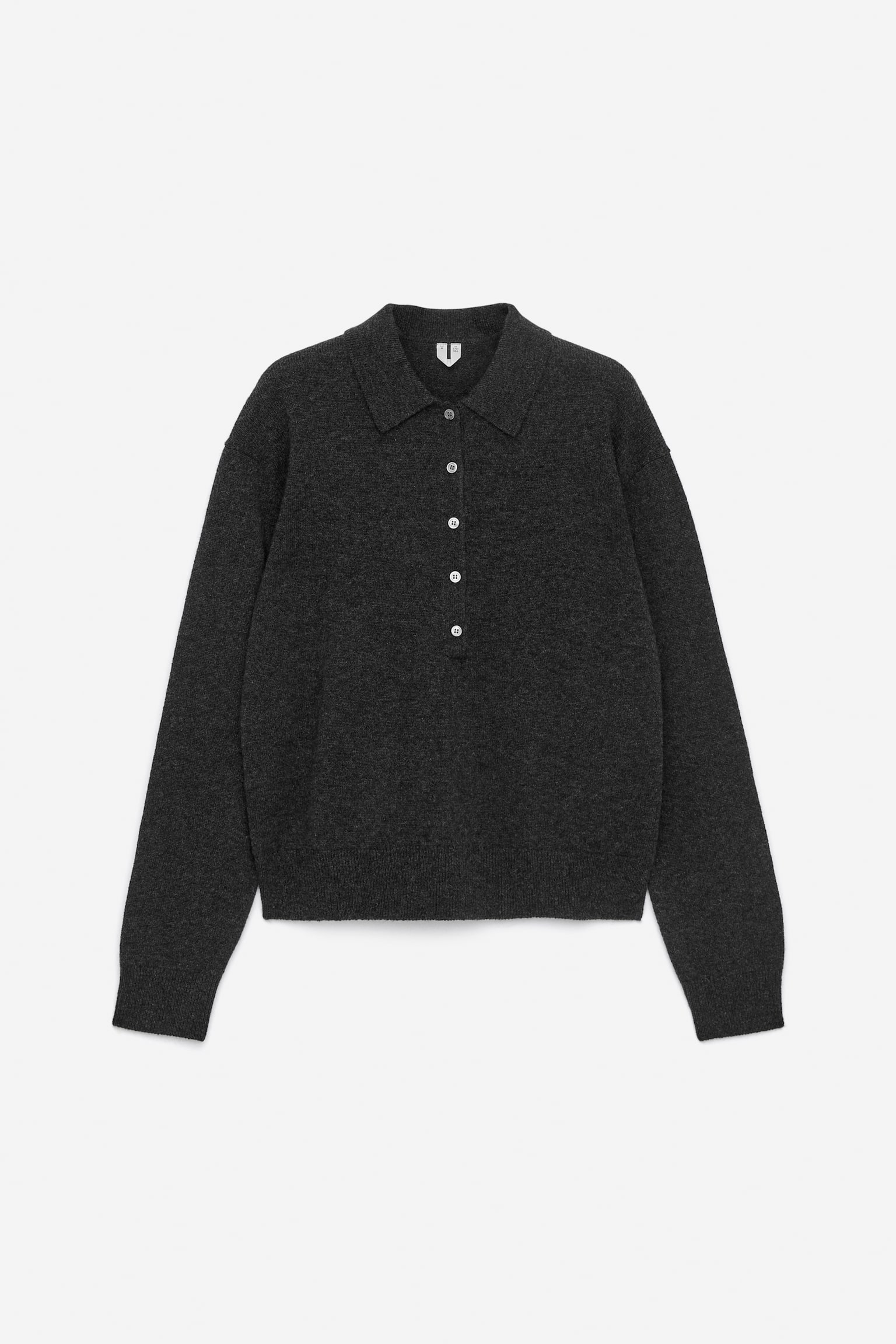 Polopullover aus Wolle - Dunkelgrau - 1