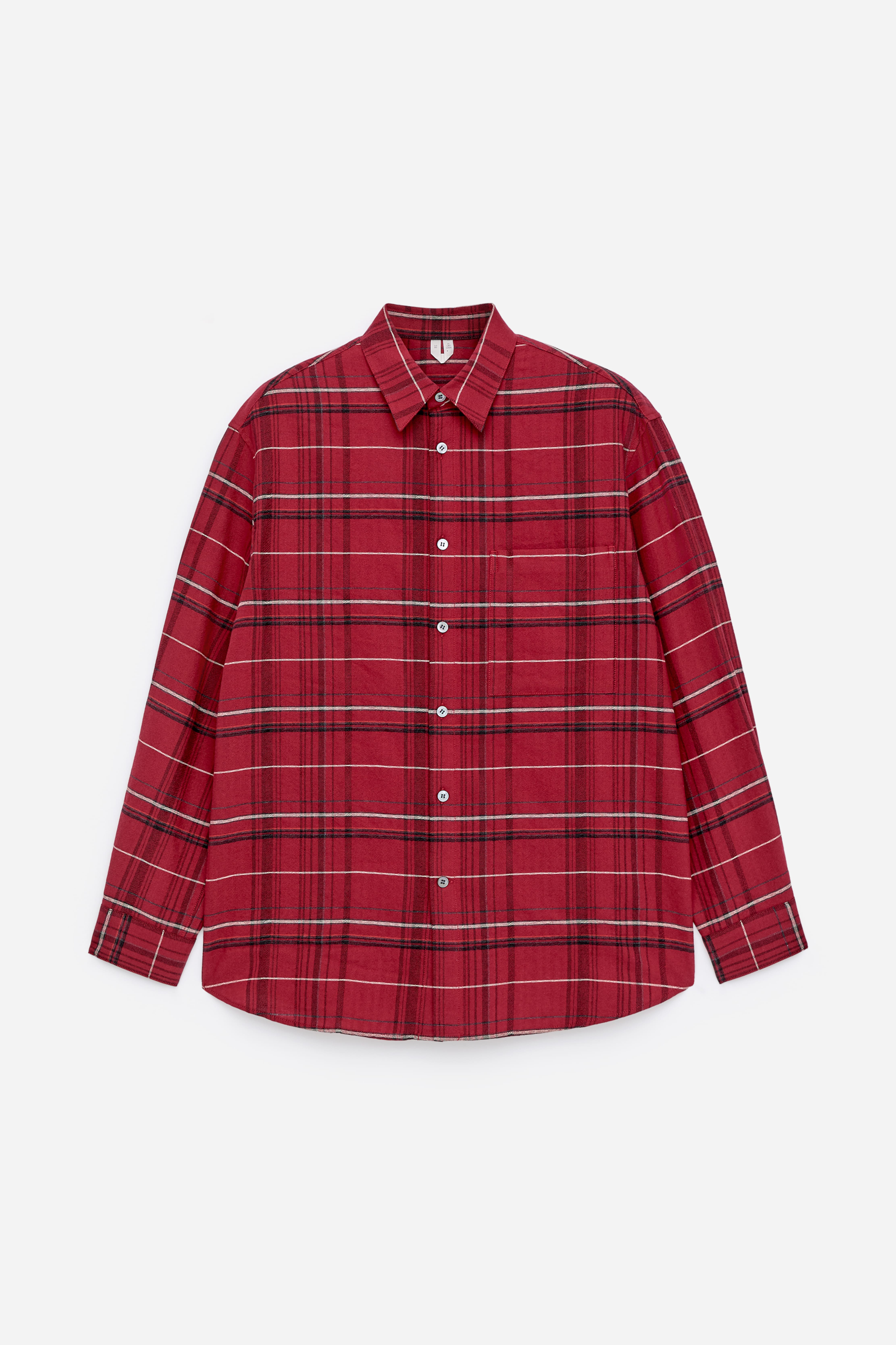 Camicia in flanella dalla vestibilità rilassata - Rosso/Motivo a quadri