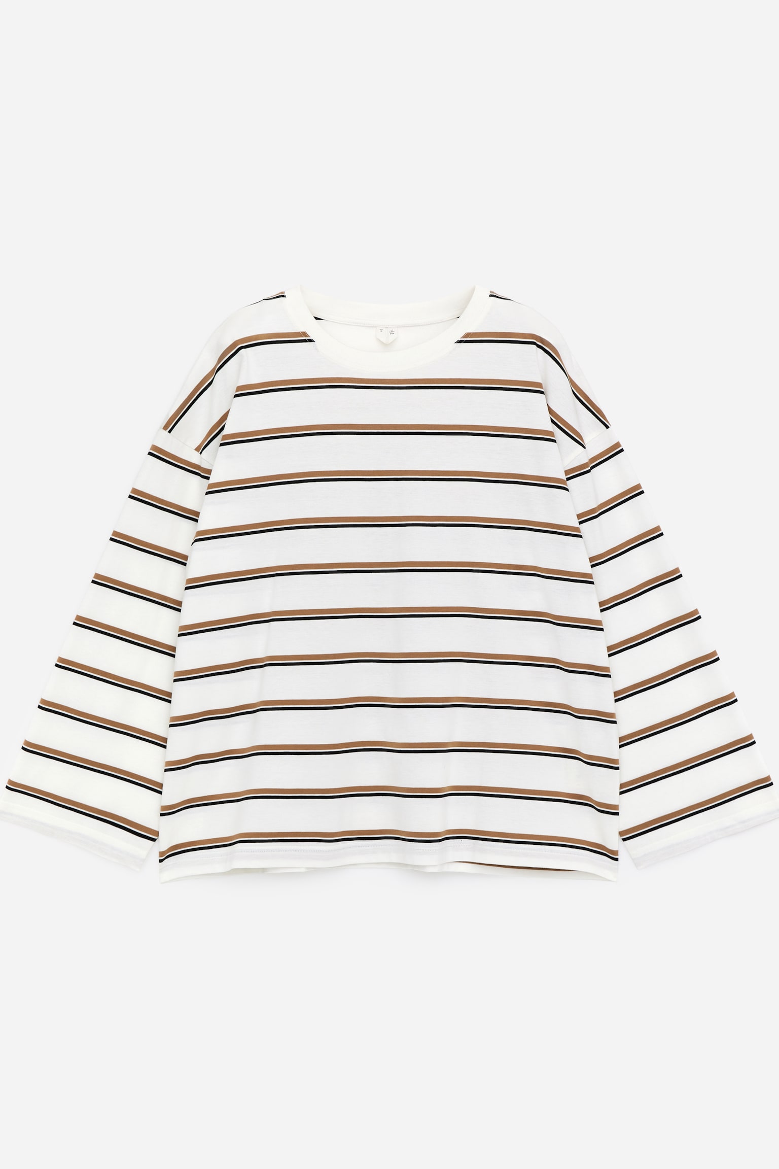 Oversized-T-Shirt mit langen Ärmeln - Weiß/mehrfarbig/Schwarz/Türkis - 2