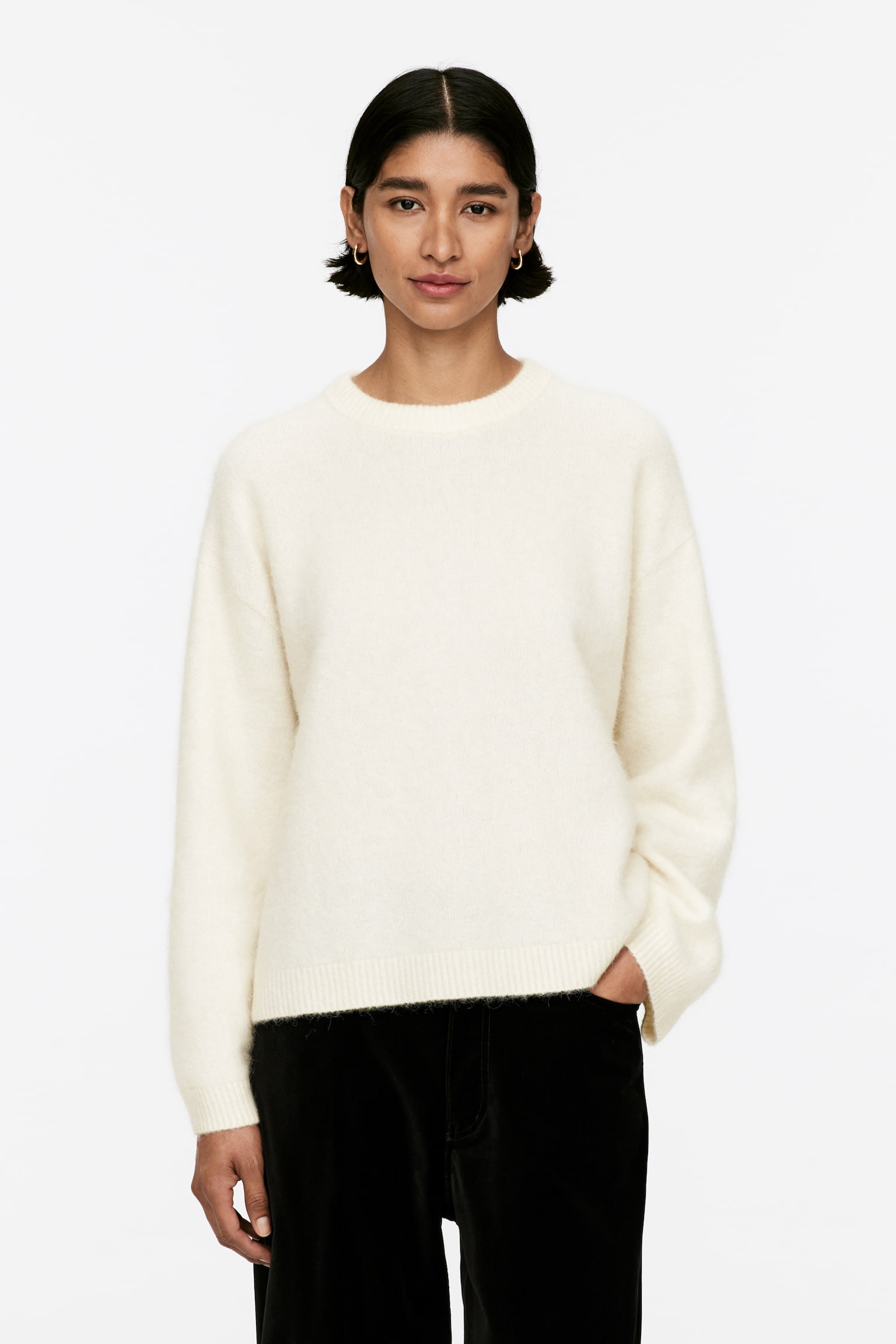 Alpaca-Wool Blend Jumper - Off White/Black/Beige/Pink/Light Grey/Dusty Blue/Dark Yellow/Dark Brown/Dark Green