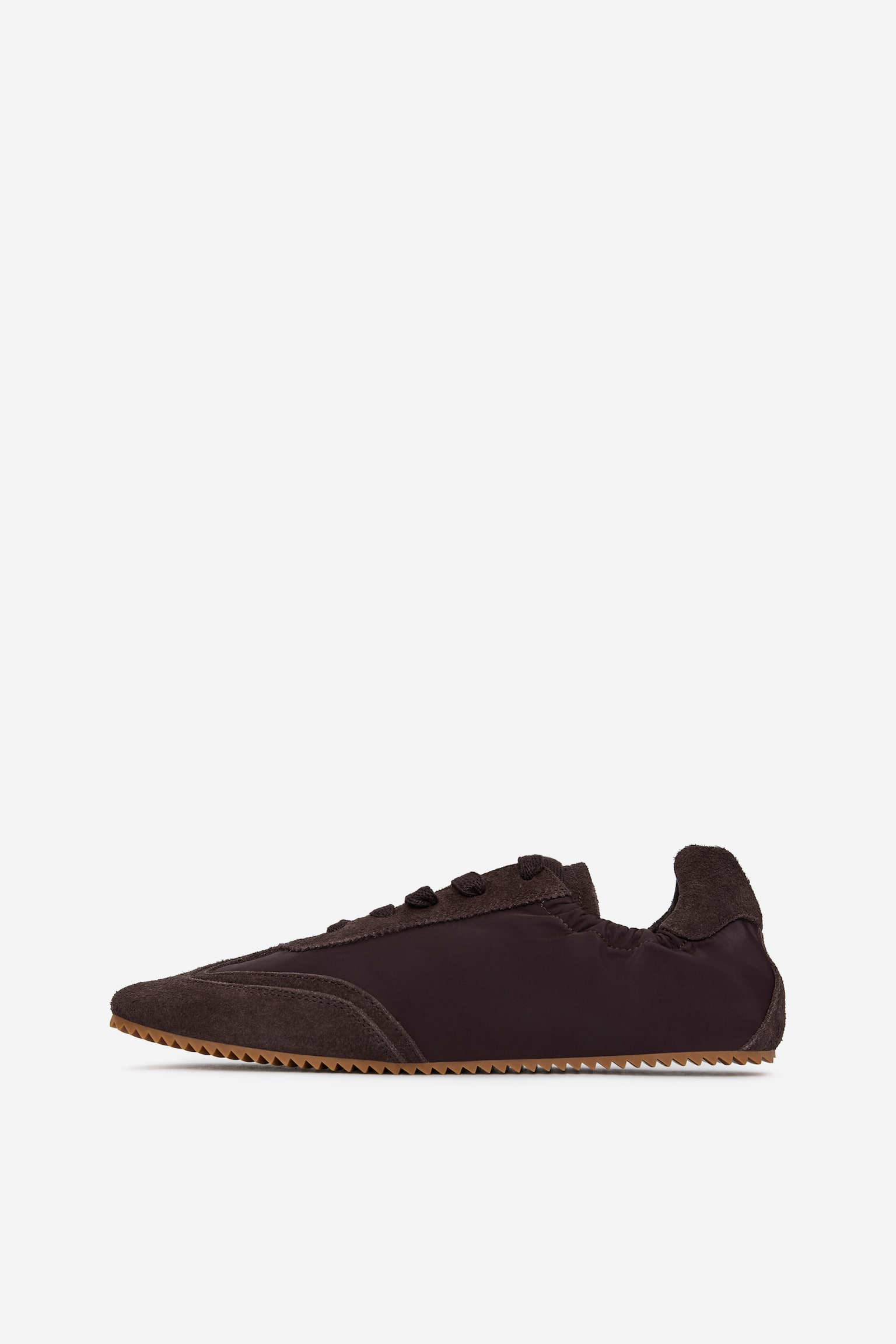 Sneaker aus Veloursleder und Nylon - Dunkelbraun/Beige - 7