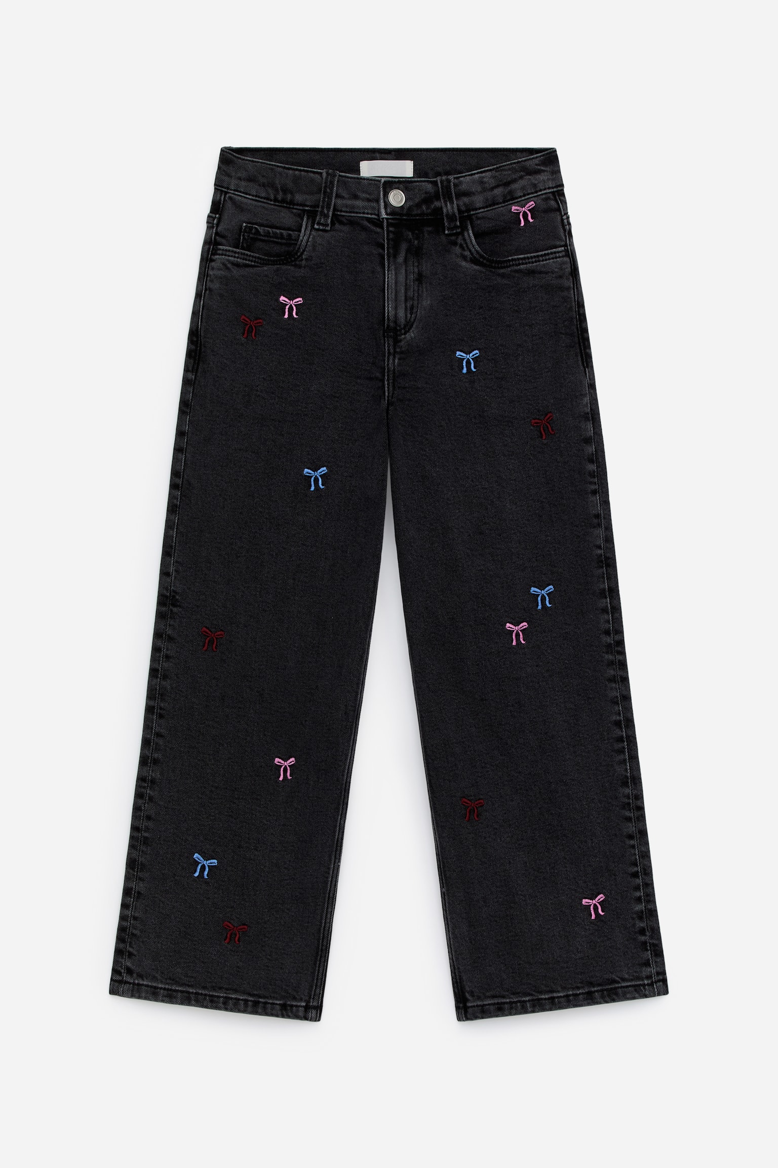 Bestickte Jeans - Schwarz/Lila/Blau/Marienkäfer