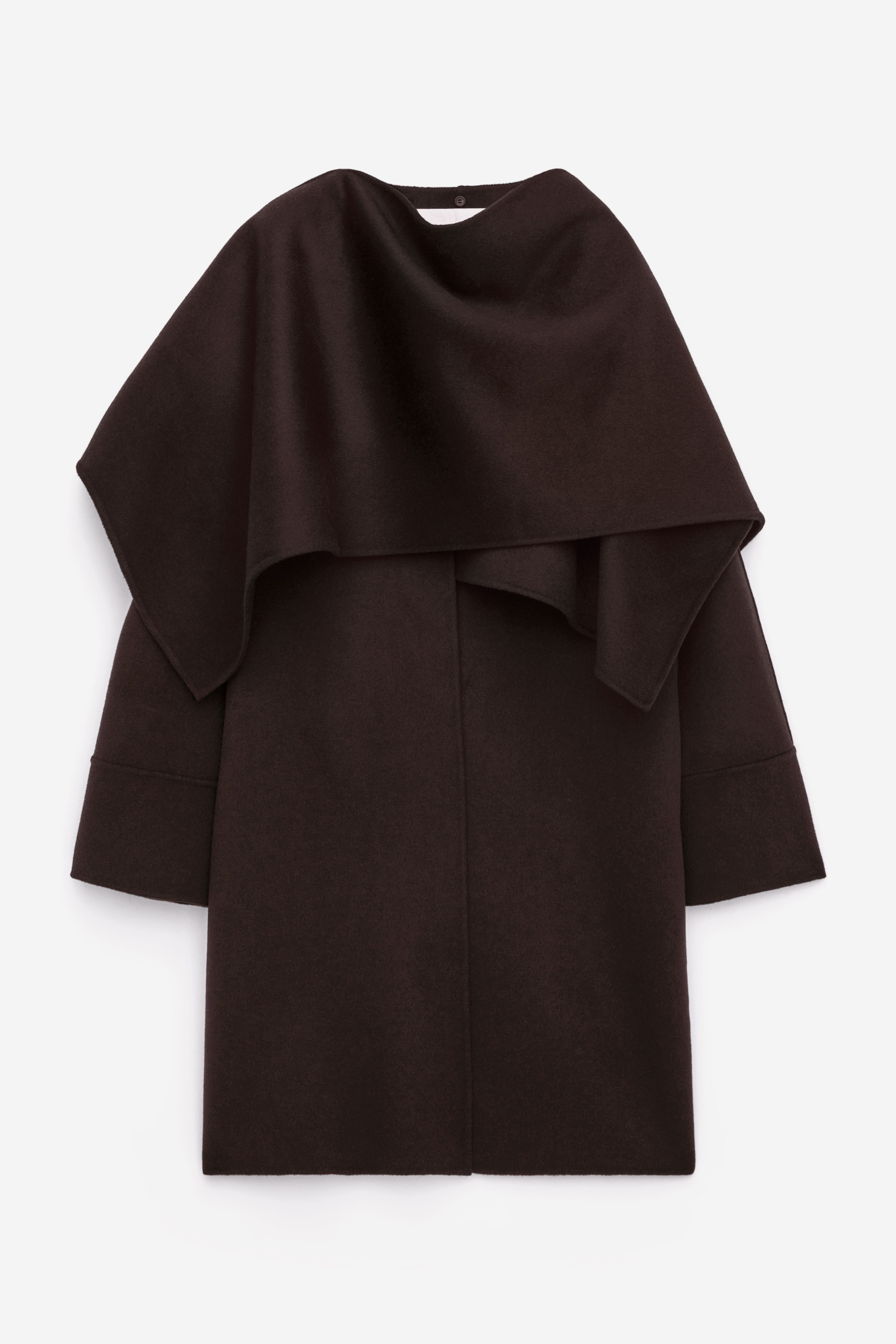 Cappotto doppiato a mantella - Marrone scuro