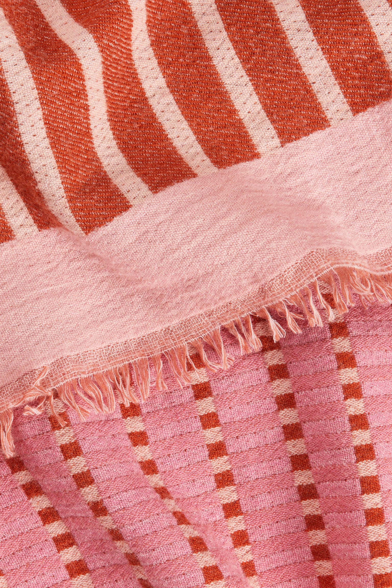 Wool Blanket - Pink/Red/Black/Beige - 2