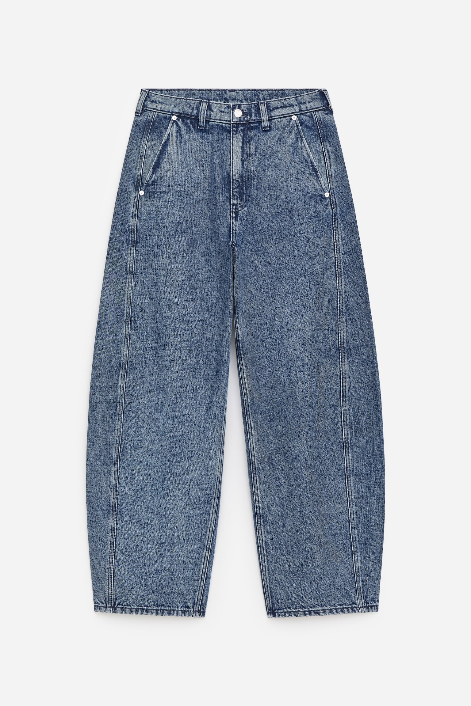 Jeans dal taglio barrel - Blu lavato - 1