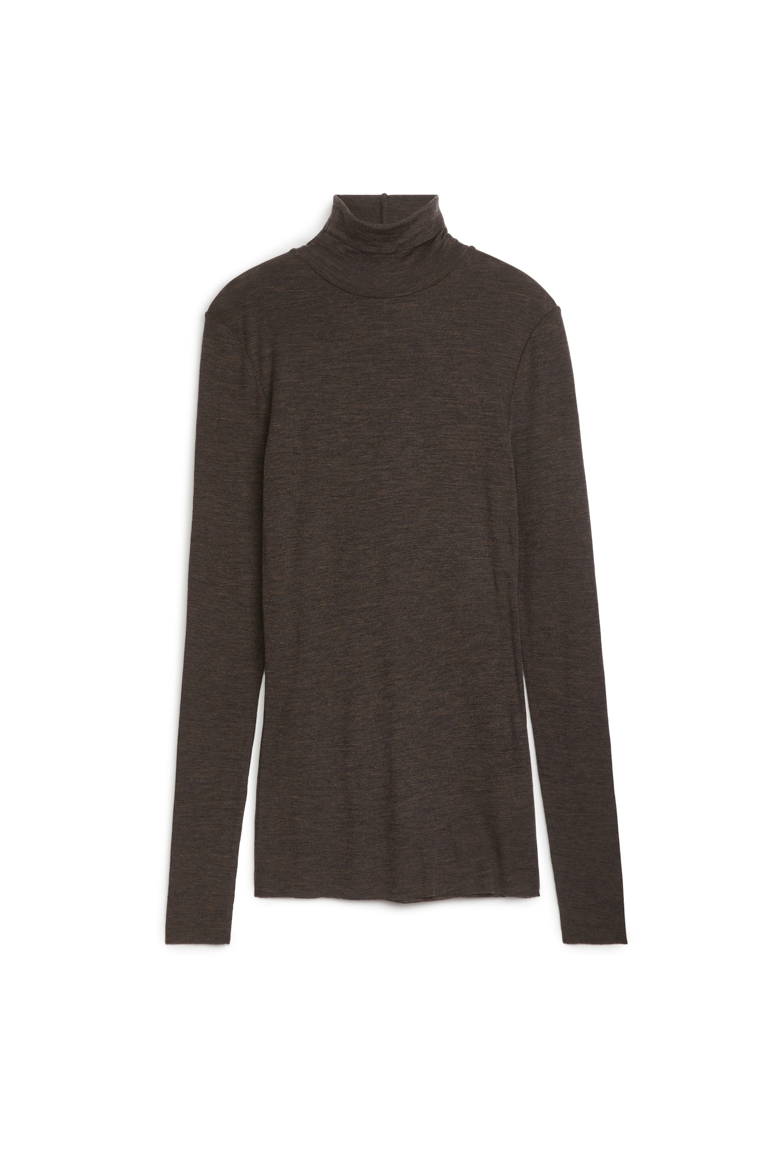 Roll-Neck Wool Top - Dark Brown/Beige/Dark Blue/Brown/Dark Grey/Black/Lilac - 2