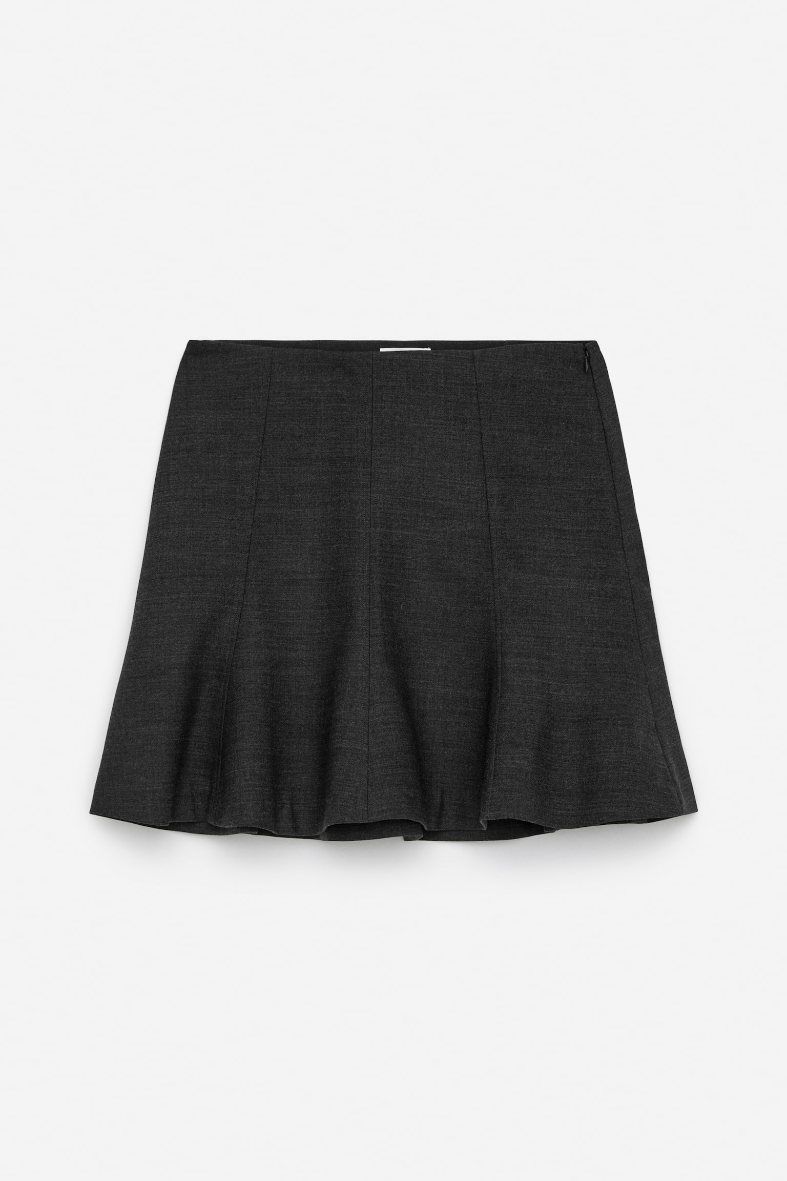 Wool-Blend Sculptural Skirt - Dark Grey/Black